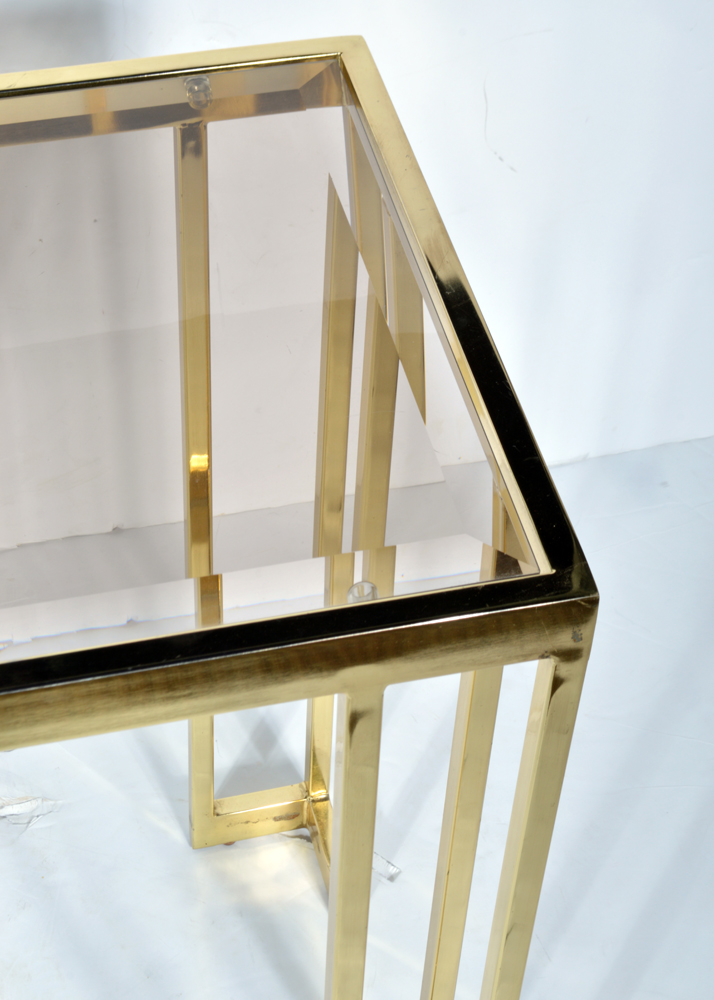 Brass and Glass Sofa Table