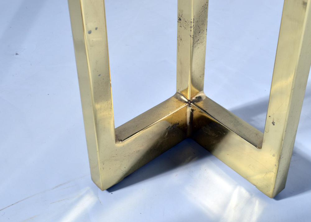 Brass and Glass Sofa Table