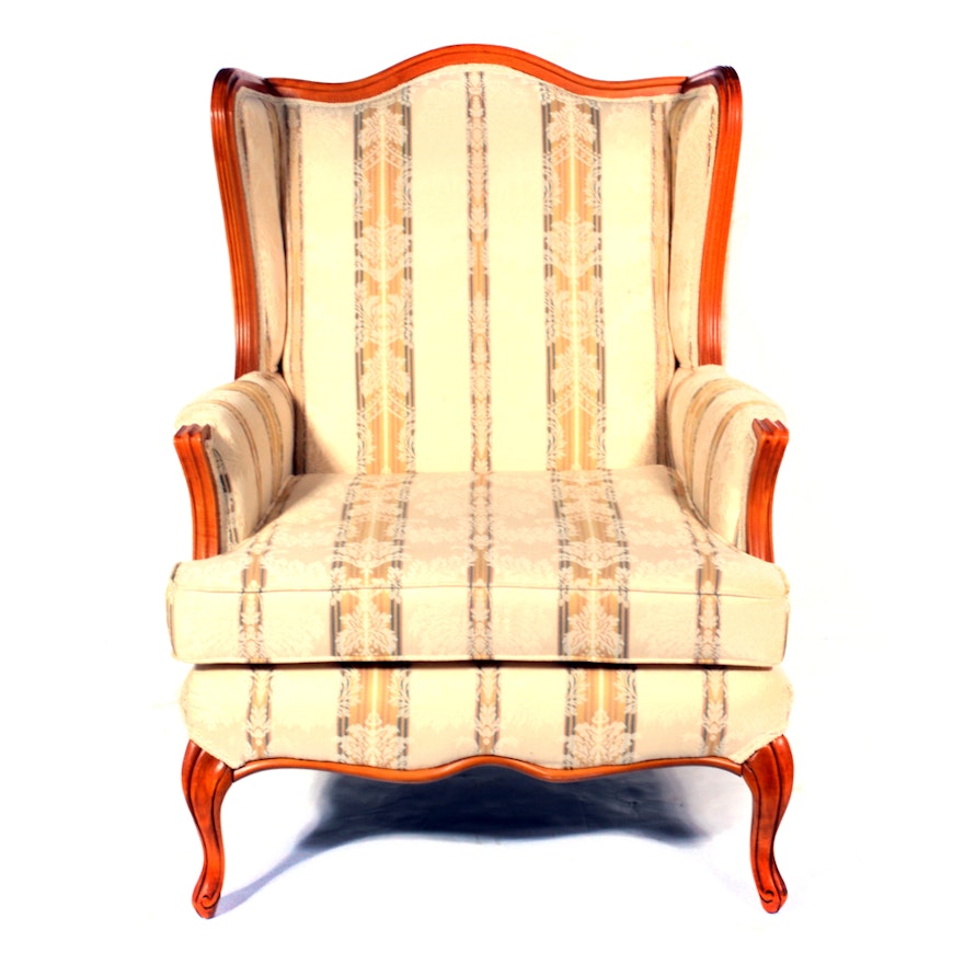 Louis XV Style Upholstered Wing Chair