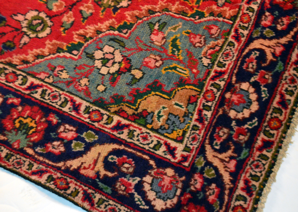Early 20th Century Hand-Knotted Persian Bakhtiari Area Rug