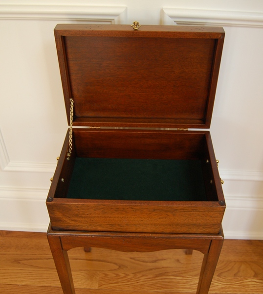 Decorative Wood Box with Sea Shell Medallion and Stand