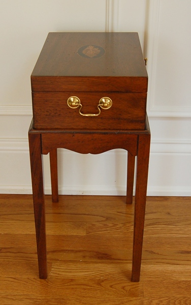 Decorative Wood Box with Sea Shell Medallion and Stand