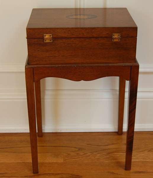 Decorative Wood Box with Sea Shell Medallion and Stand