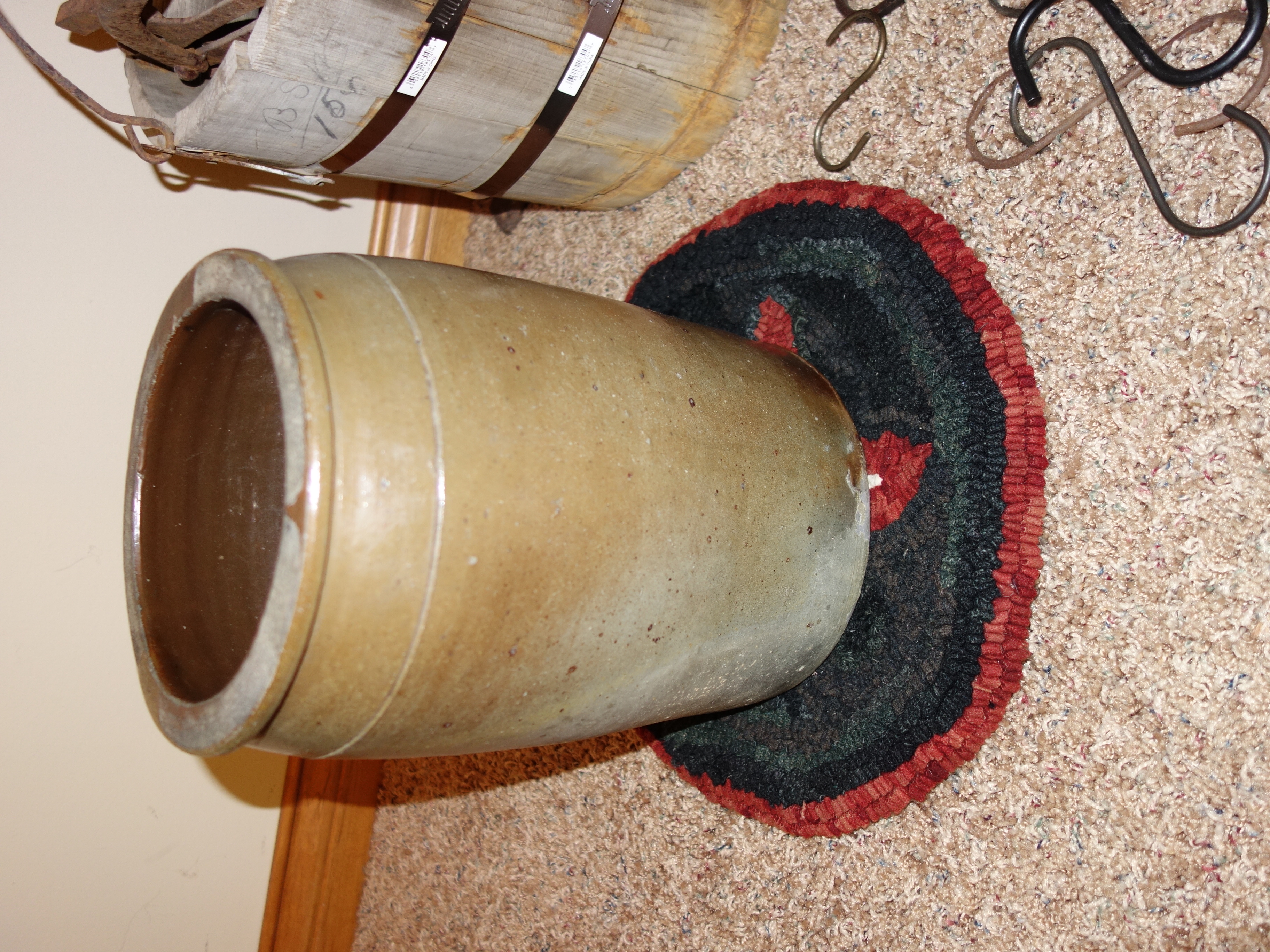 Stoneware Crocks and Wood Pail