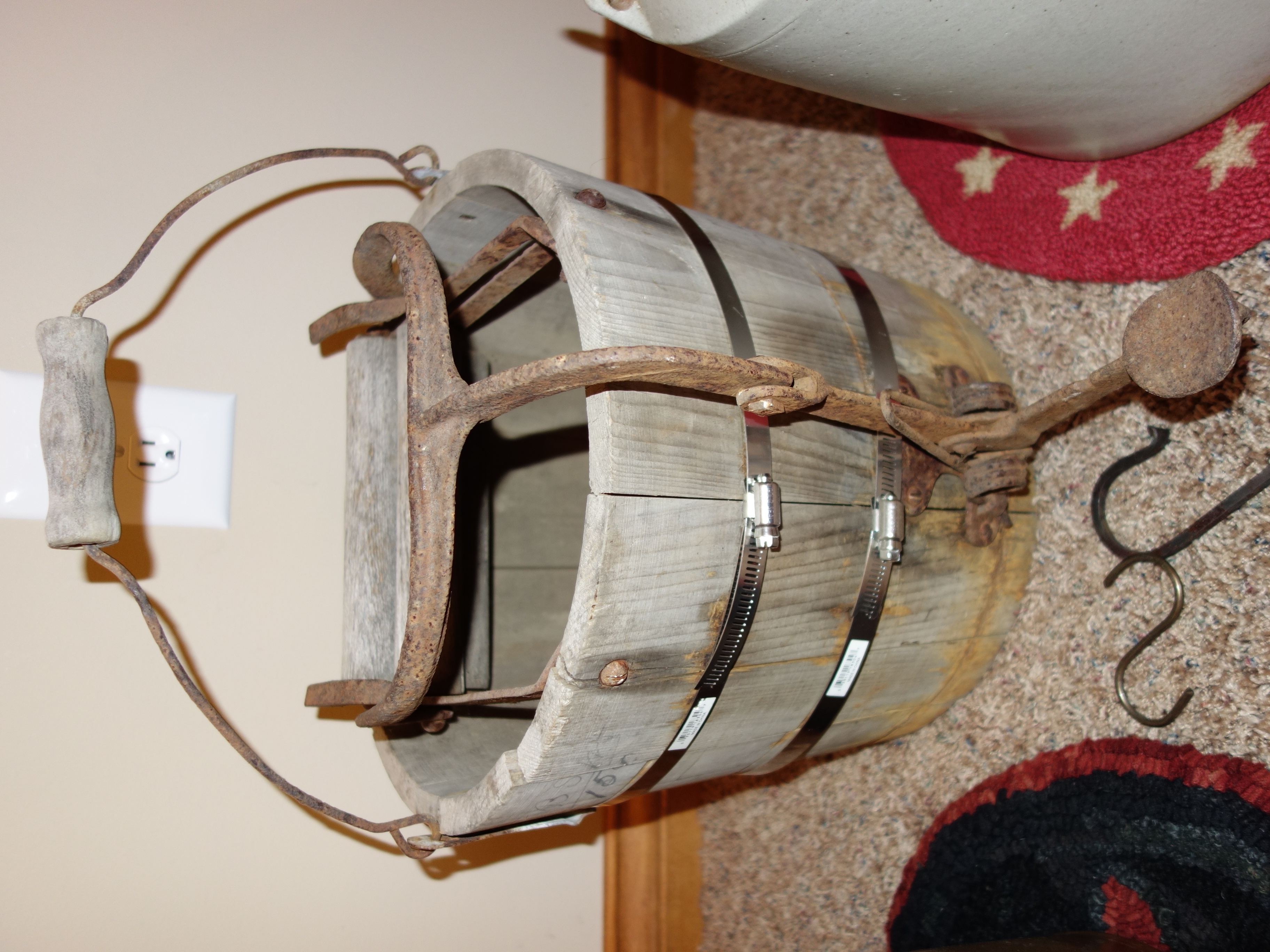 Stoneware Crocks and Wood Pail