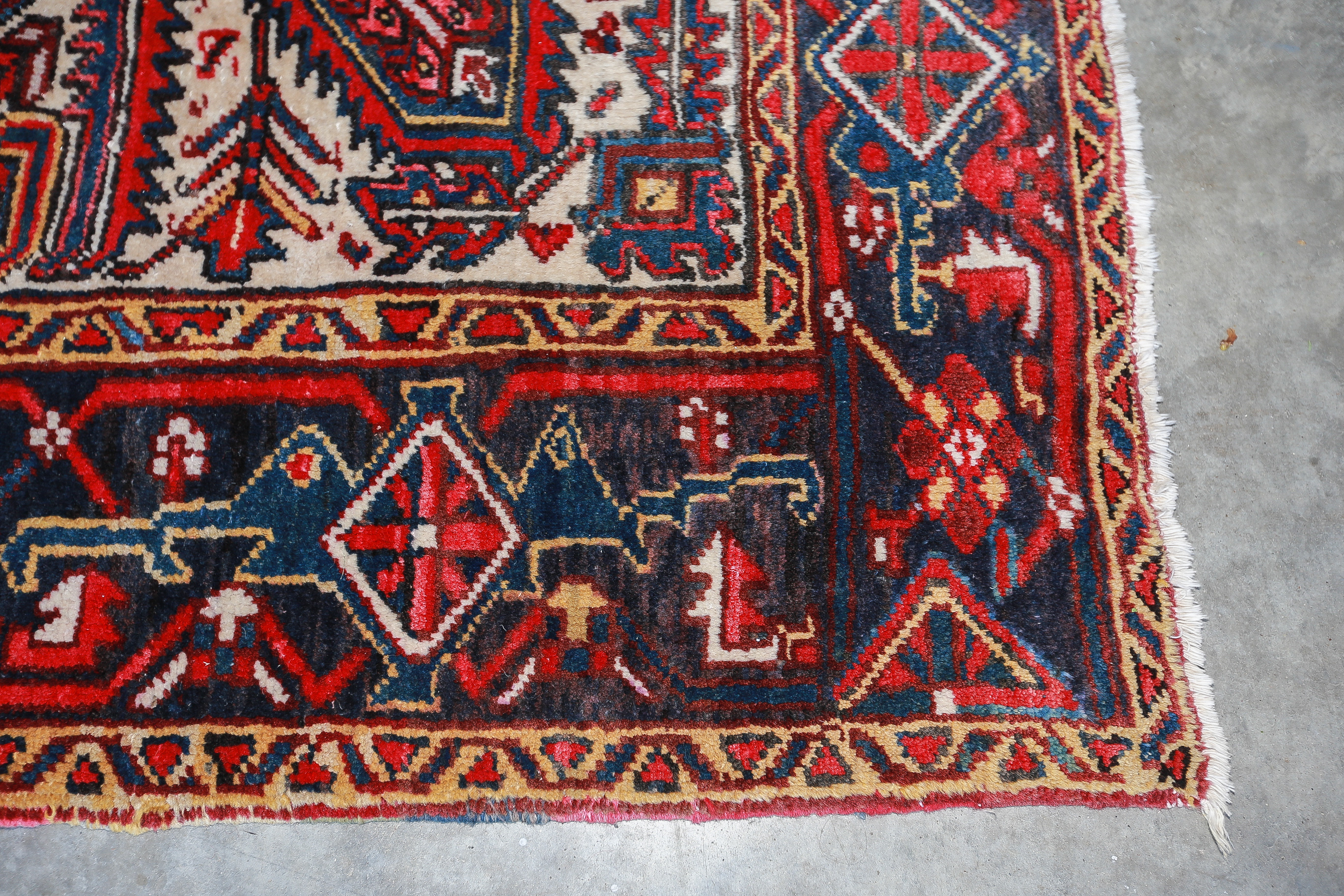 Hand-Knotted Turkish Heriz Area Rug