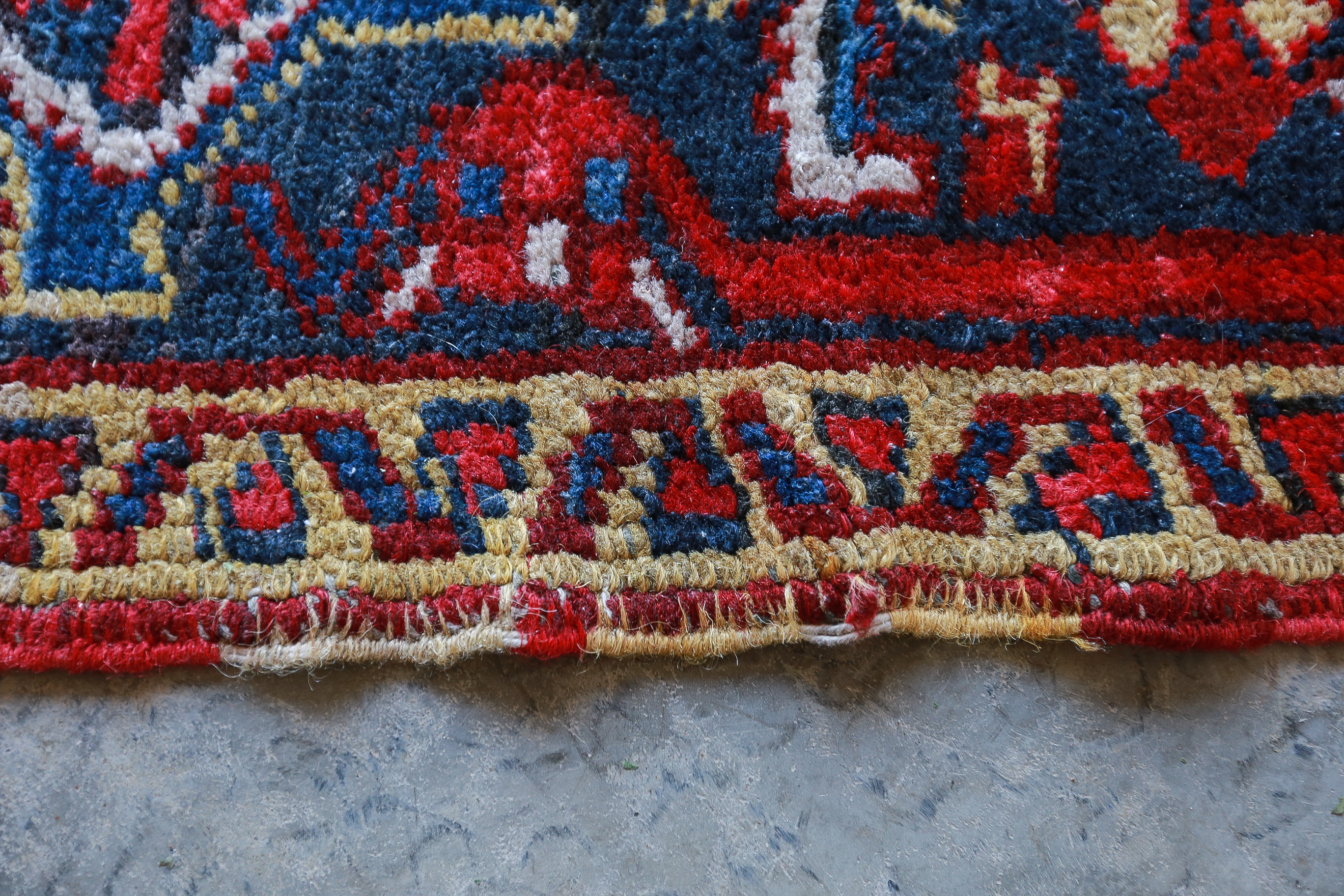 Hand-Knotted Turkish Heriz Area Rug