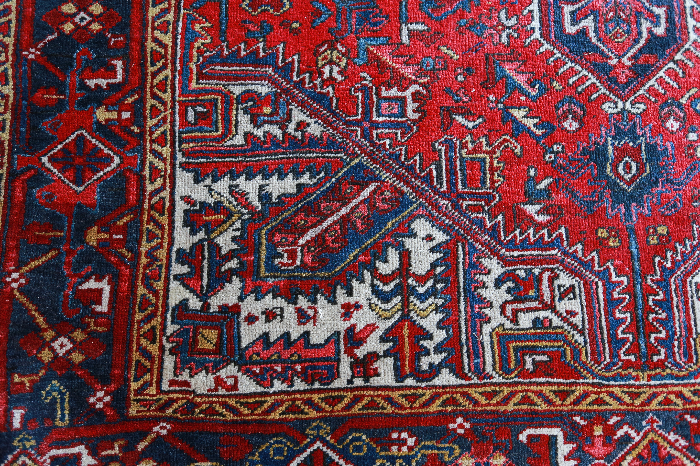 Hand-Knotted Turkish Heriz Area Rug