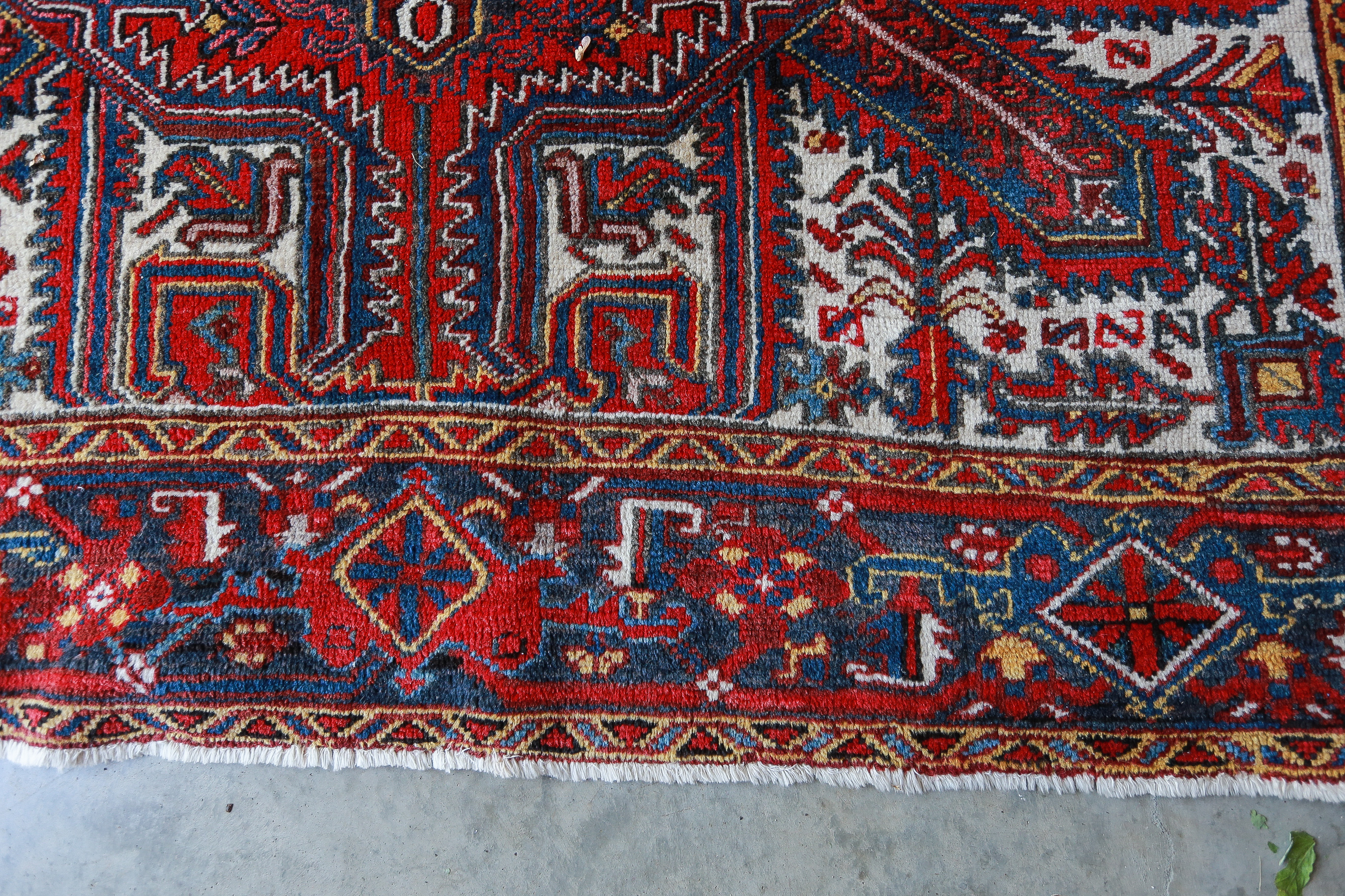 Hand-Knotted Turkish Heriz Area Rug