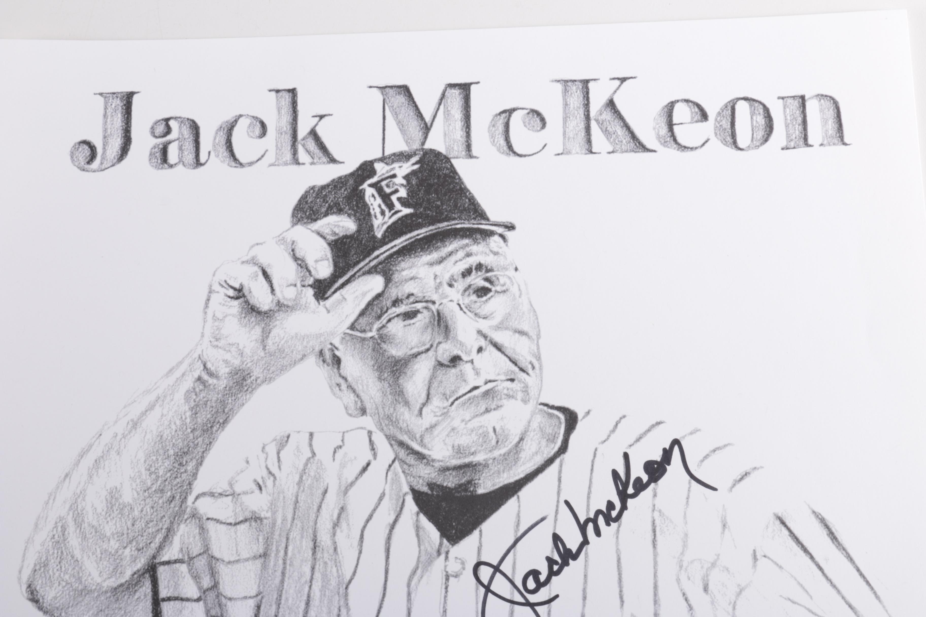 Autographed Halftone Print of Florida Marlins Jack McKeon