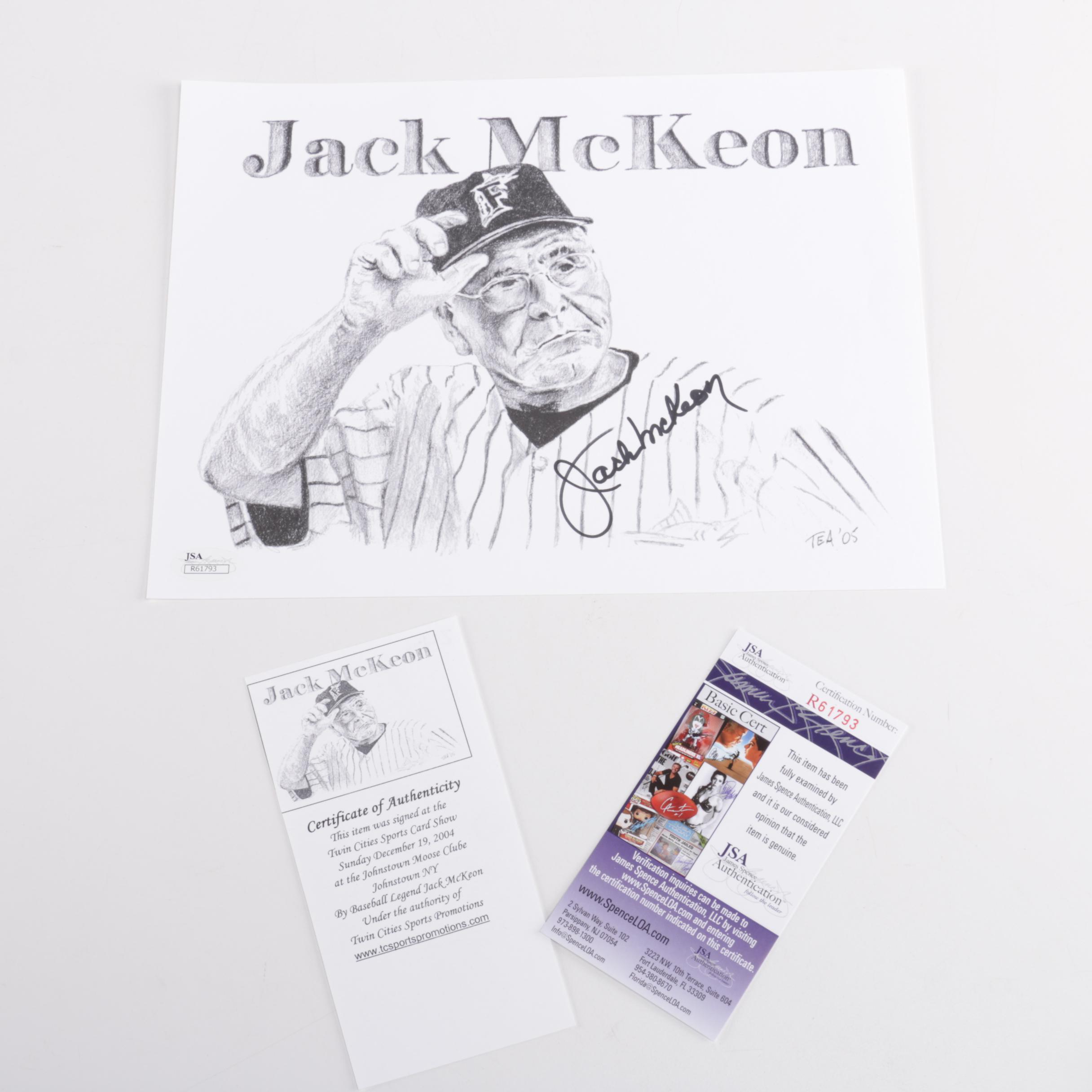 Autographed Halftone Print of Florida Marlins Jack McKeon