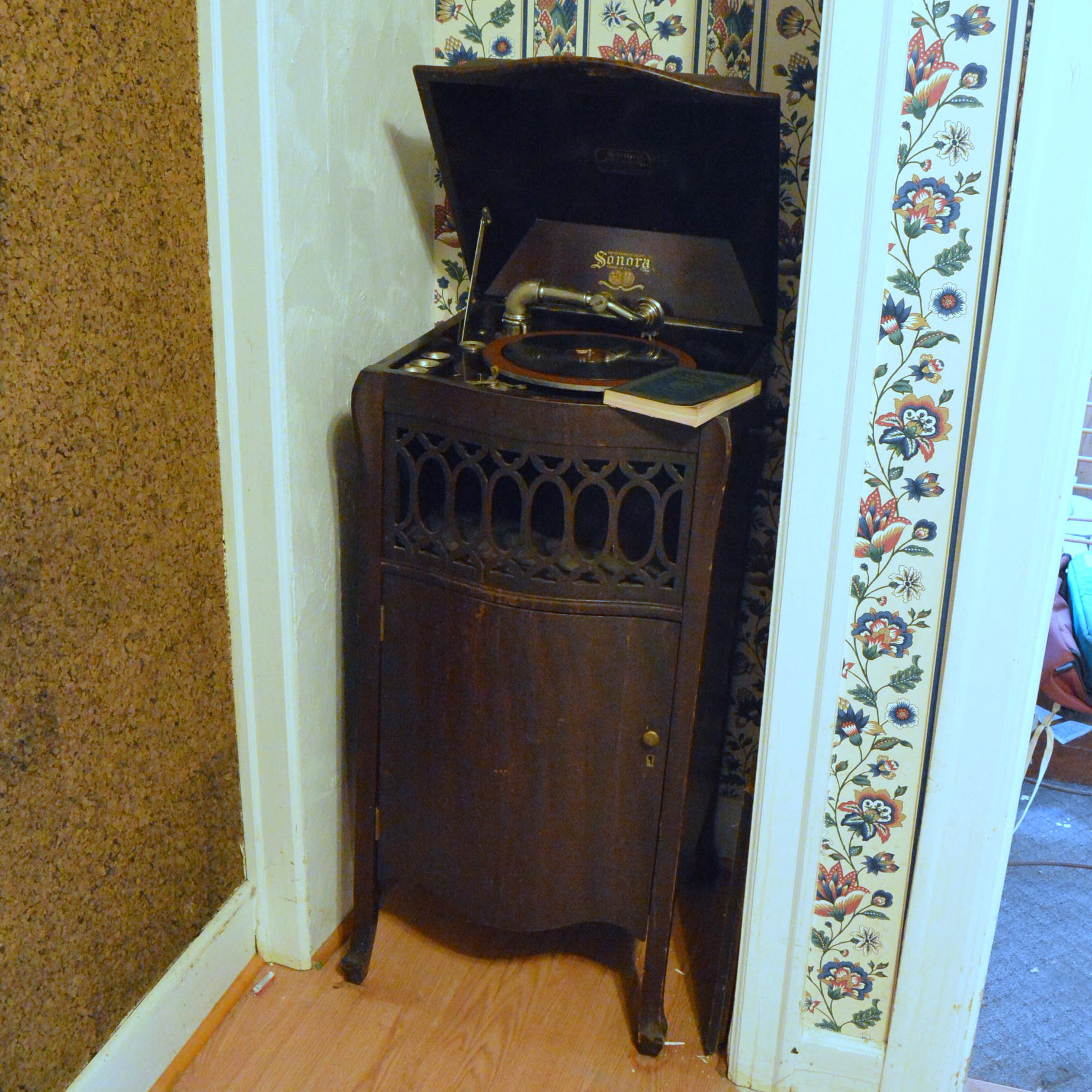 Antique Sonora Phonograph and Records