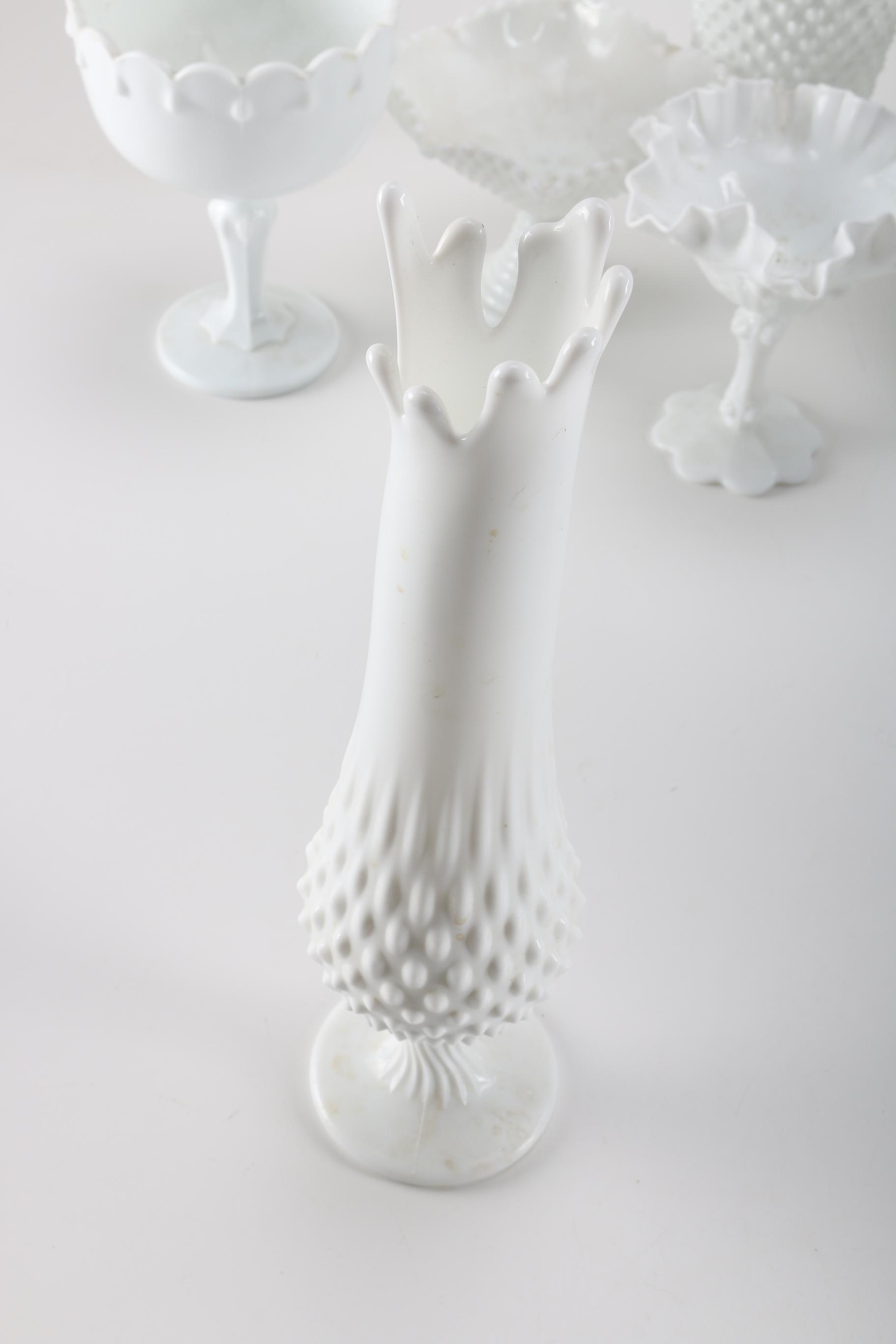Collection of Fenton White Milk Glass