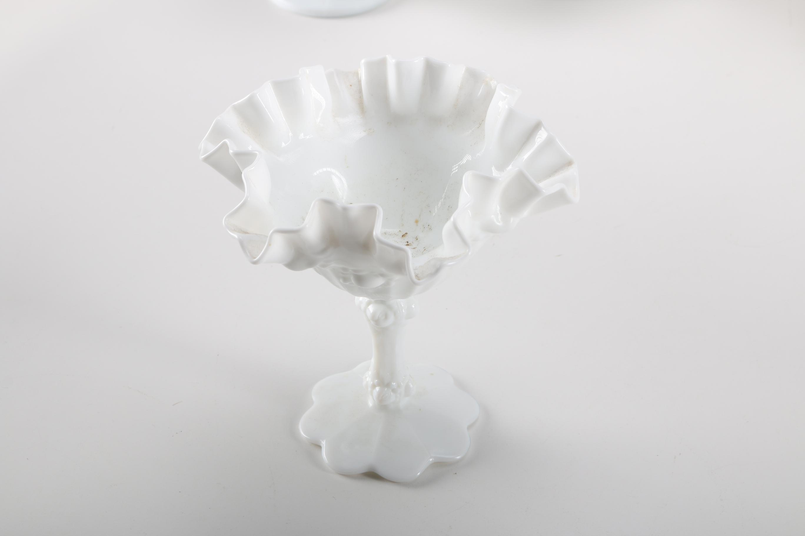 Collection of Fenton White Milk Glass