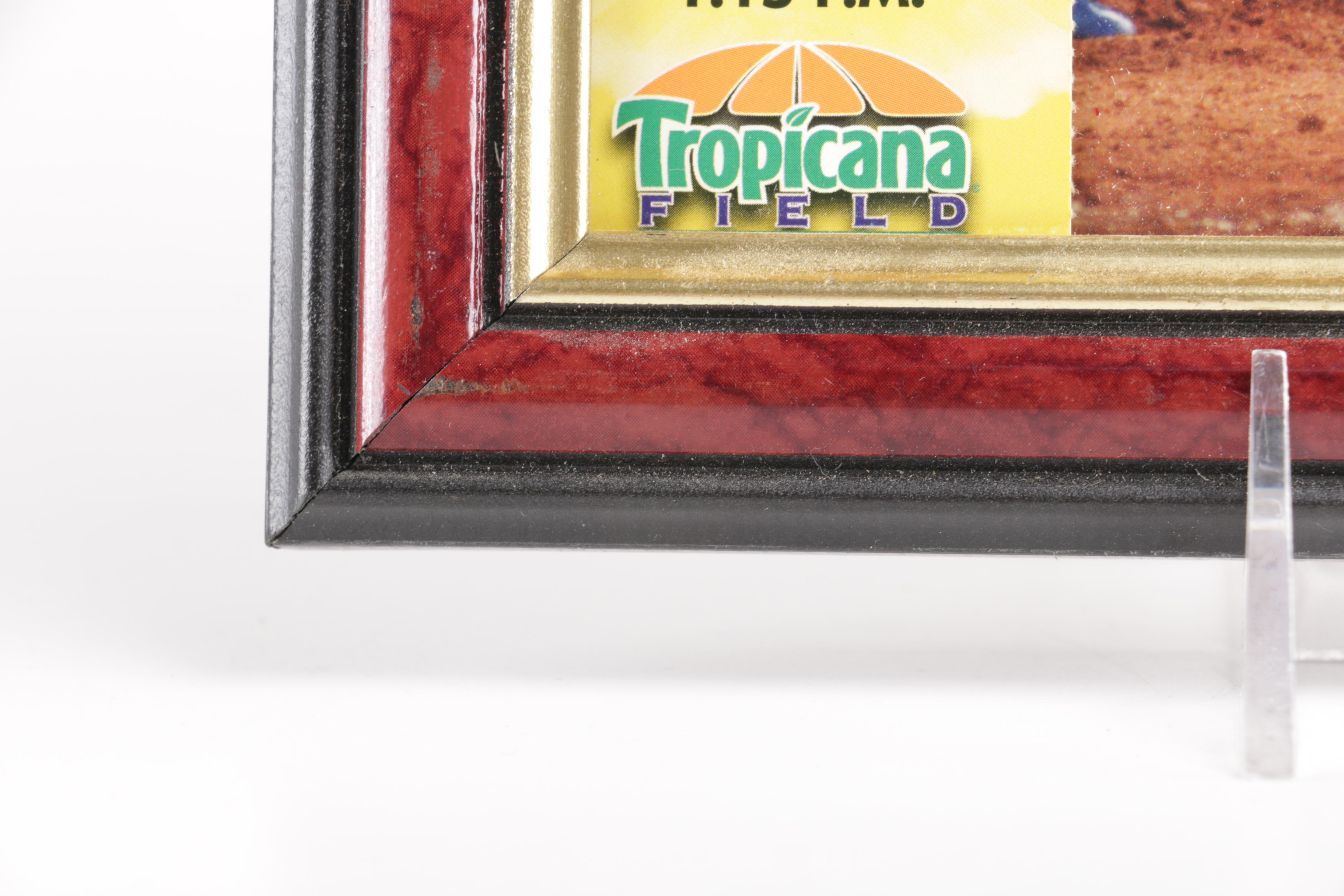 Autographed and Framed Michael Huff Photo With Ticket