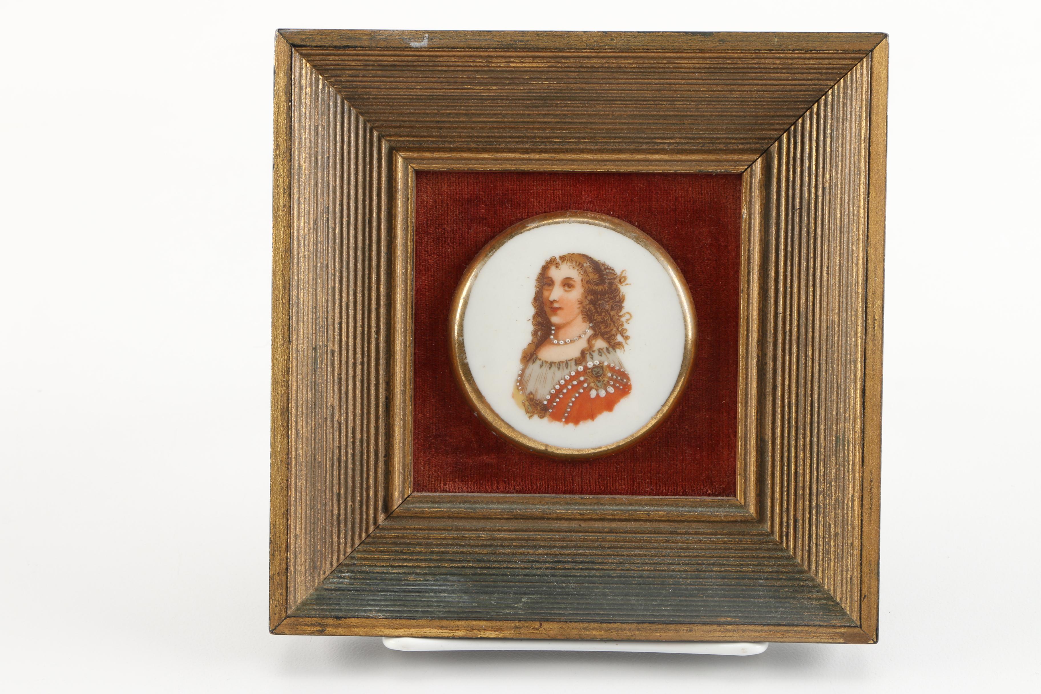 Framed Offset Lithographs and Porcelain Portraits of Women