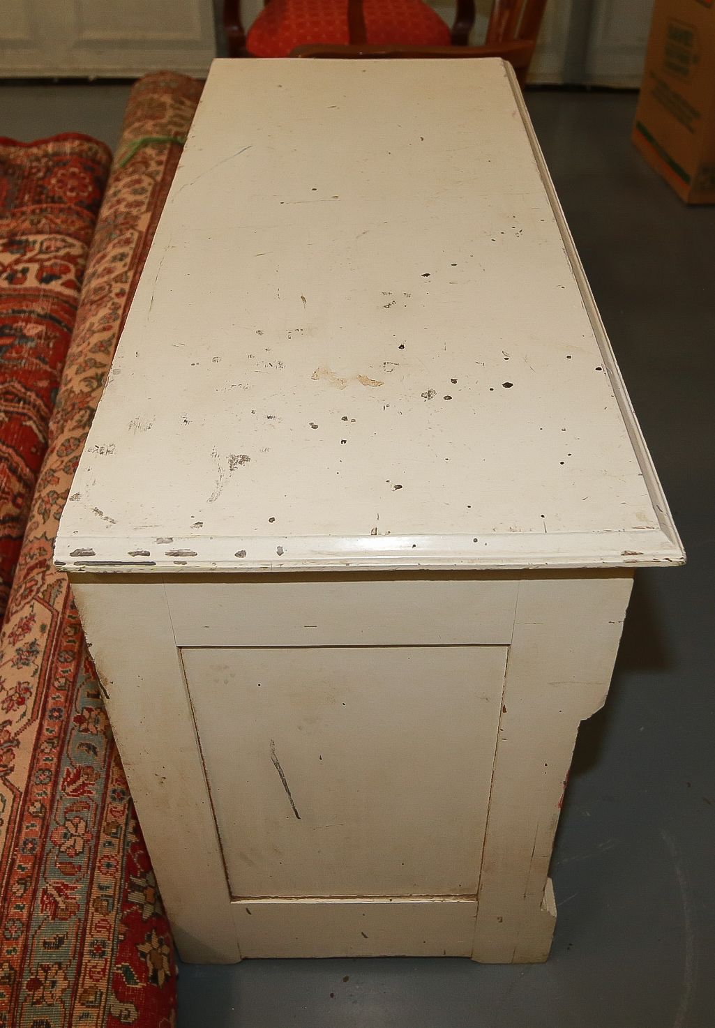 Victorian Eastlake-Style Cream-Painted Chest of Drawers