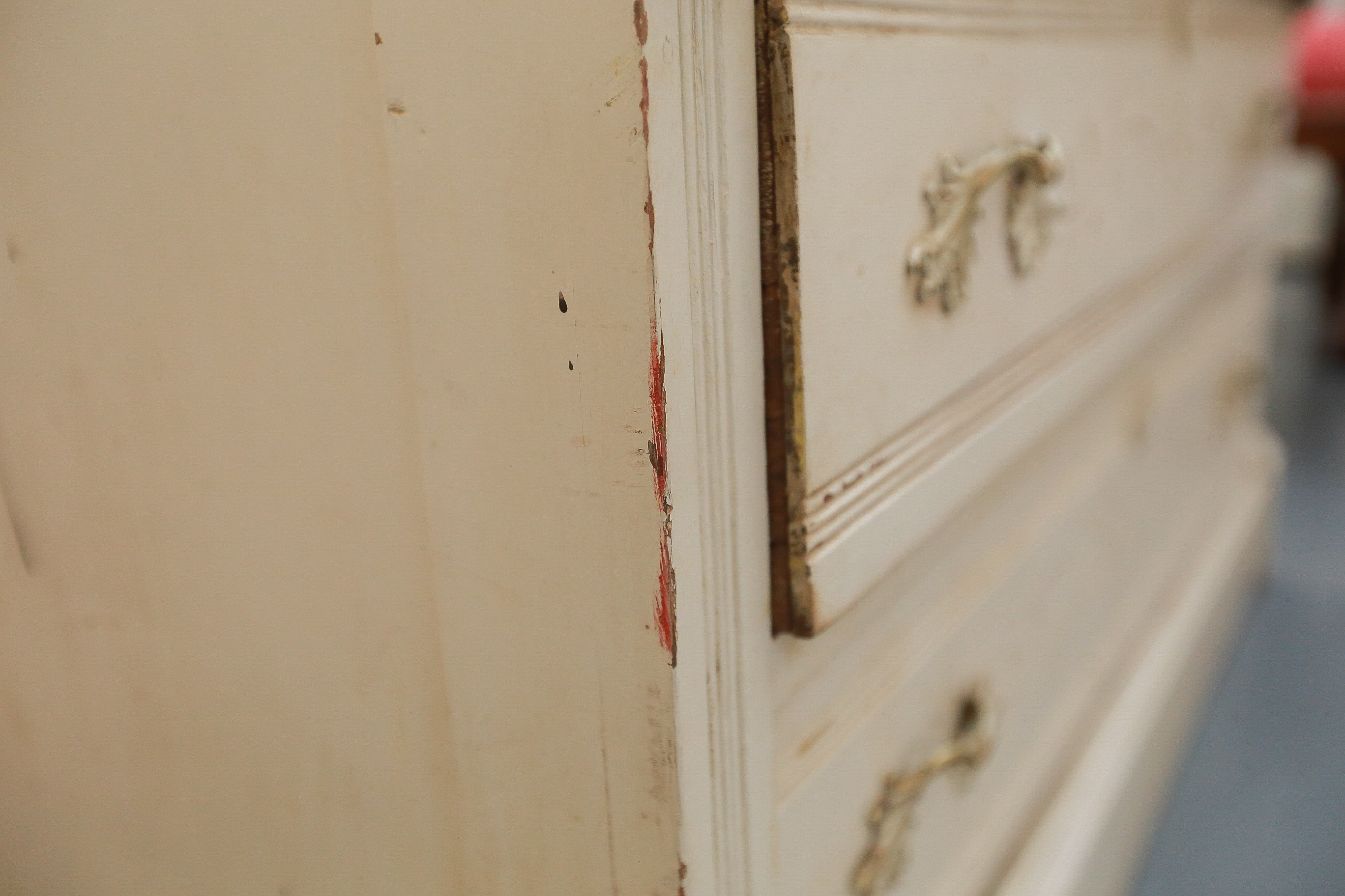 Victorian Eastlake-Style Cream-Painted Chest of Drawers