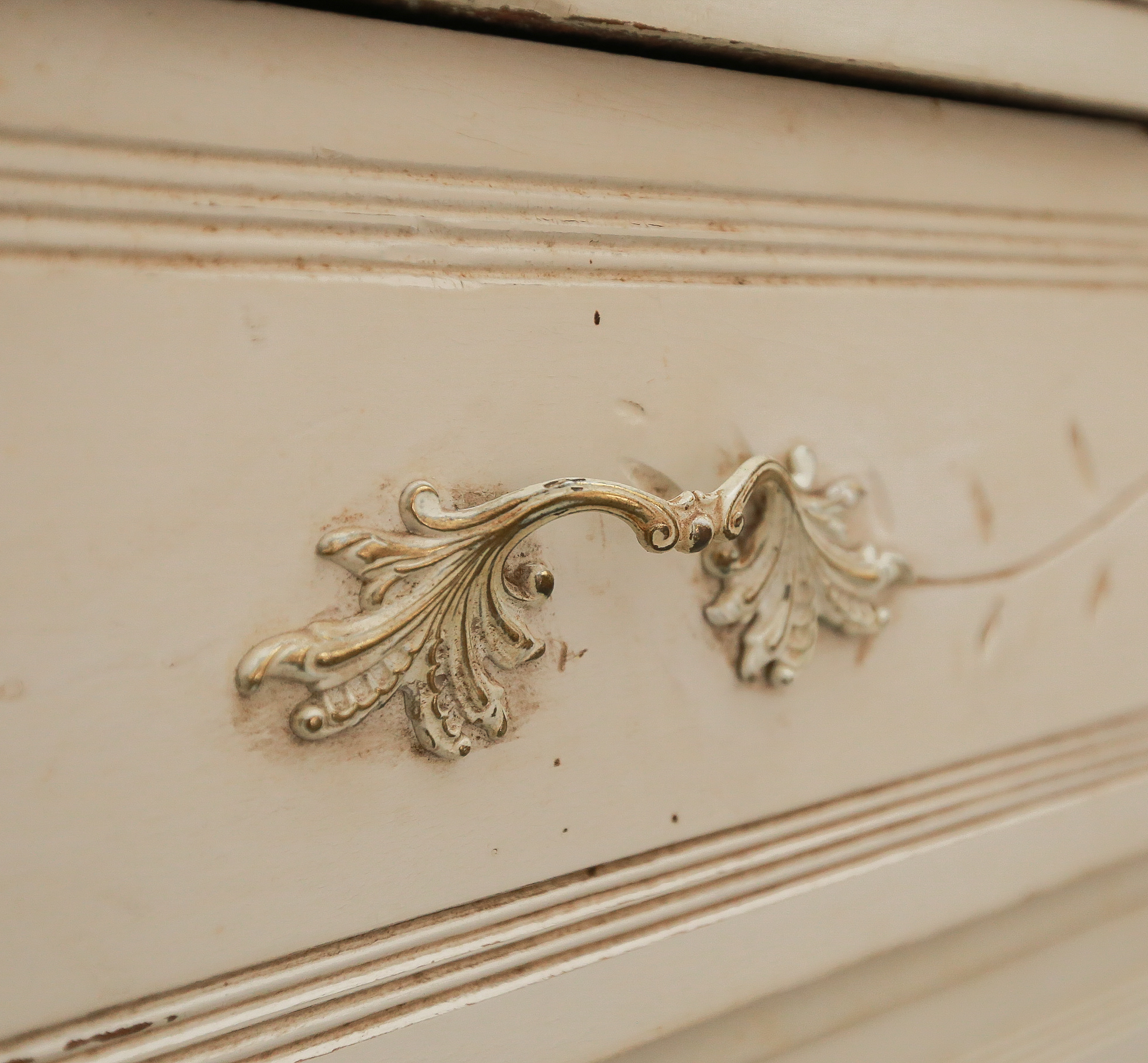 Victorian Eastlake-Style Cream-Painted Chest of Drawers