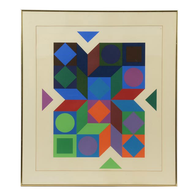 Open Edition Unsigned Serigraph after Victor Vasarely 1968 "Tridim"