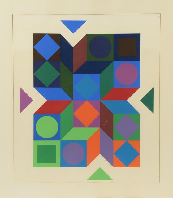 Open Edition Unsigned Serigraph after Victor Vasarely 1968 "Tridim"