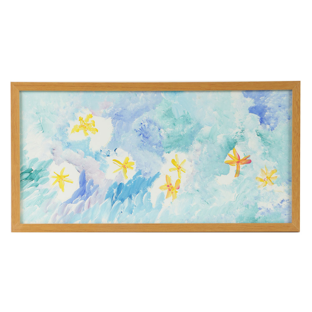 Acrylic Painting on Paper of Floral Abstract Scene