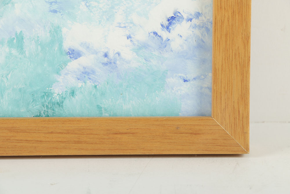 Acrylic Painting on Paper of Floral Abstract Scene