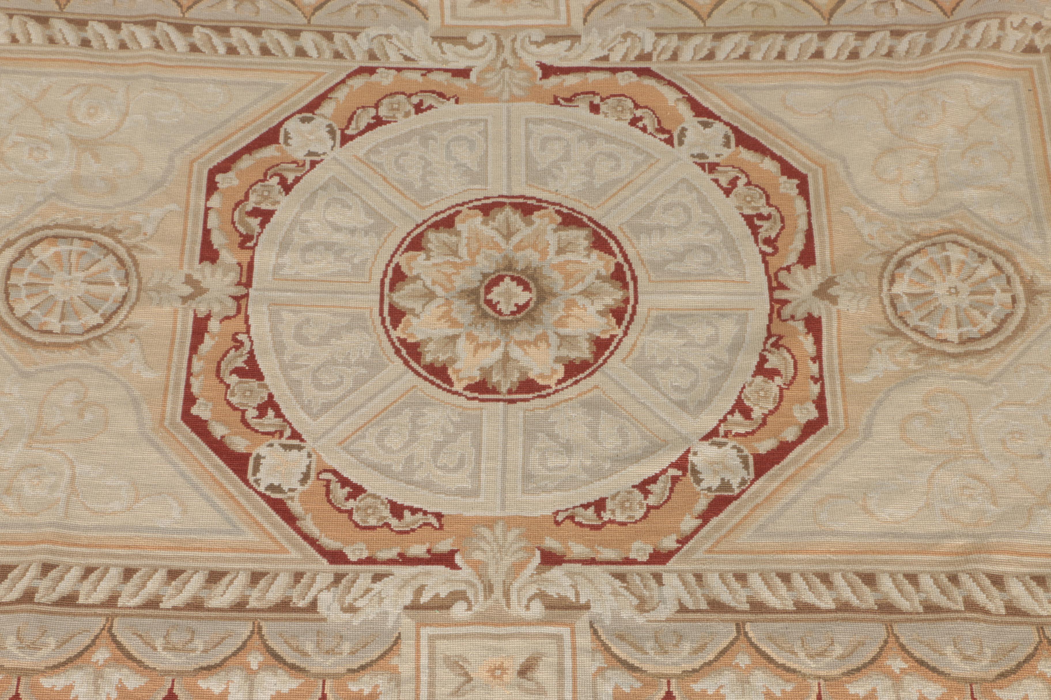 Handmade Aubusson-Style Accent Rug