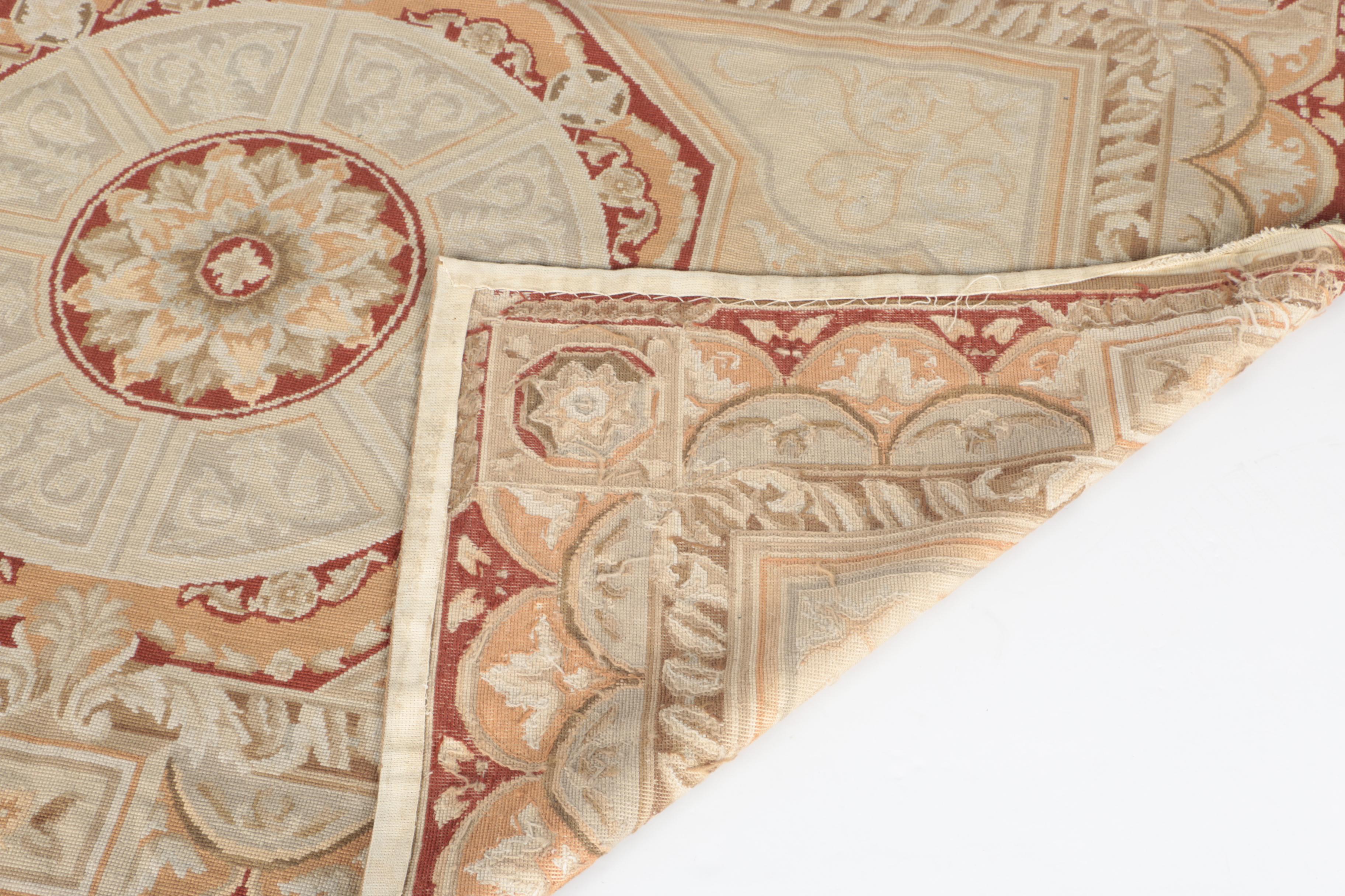 Handmade Aubusson-Style Accent Rug