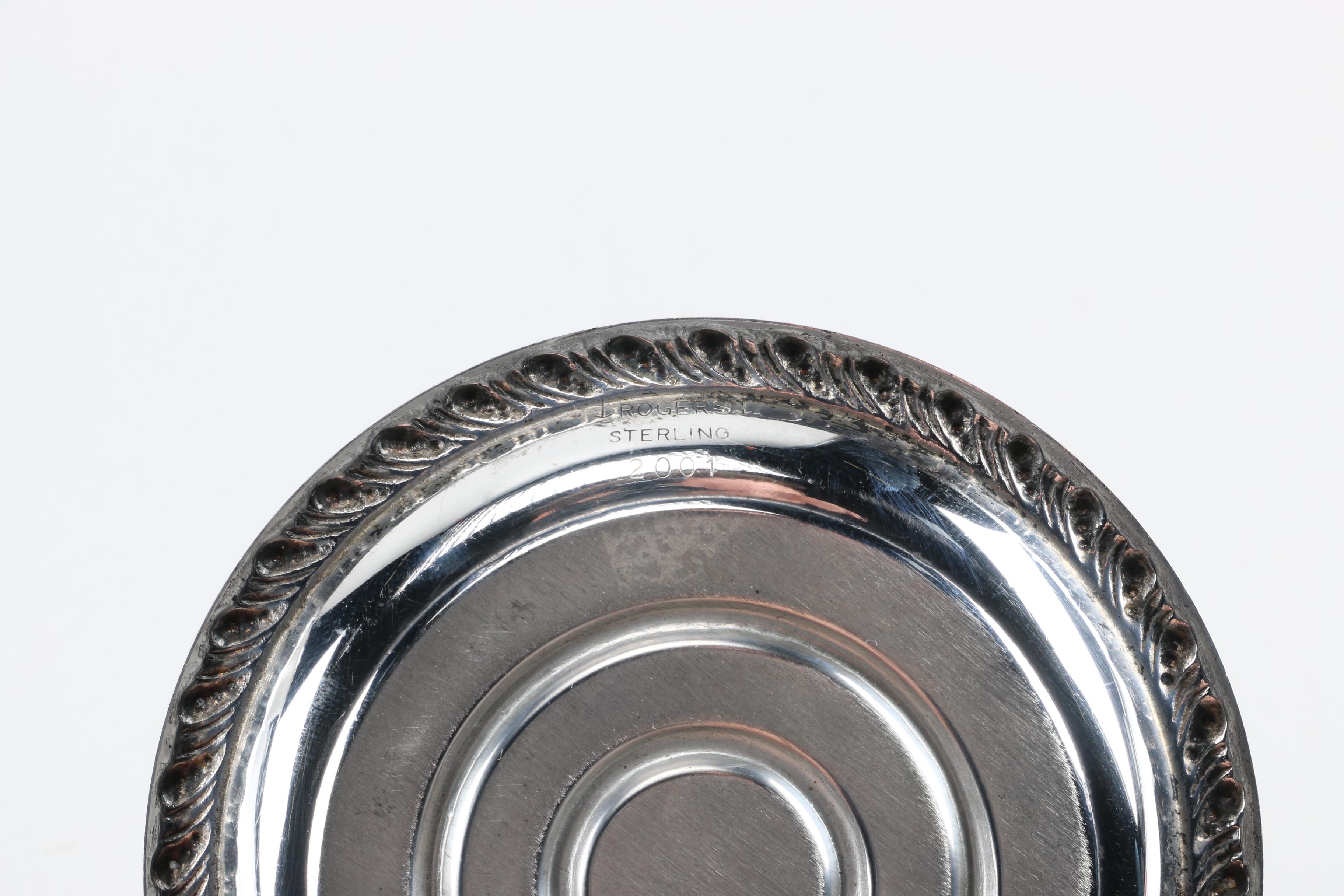 Sterling Silver Toothpick Cup and Matching Saucers