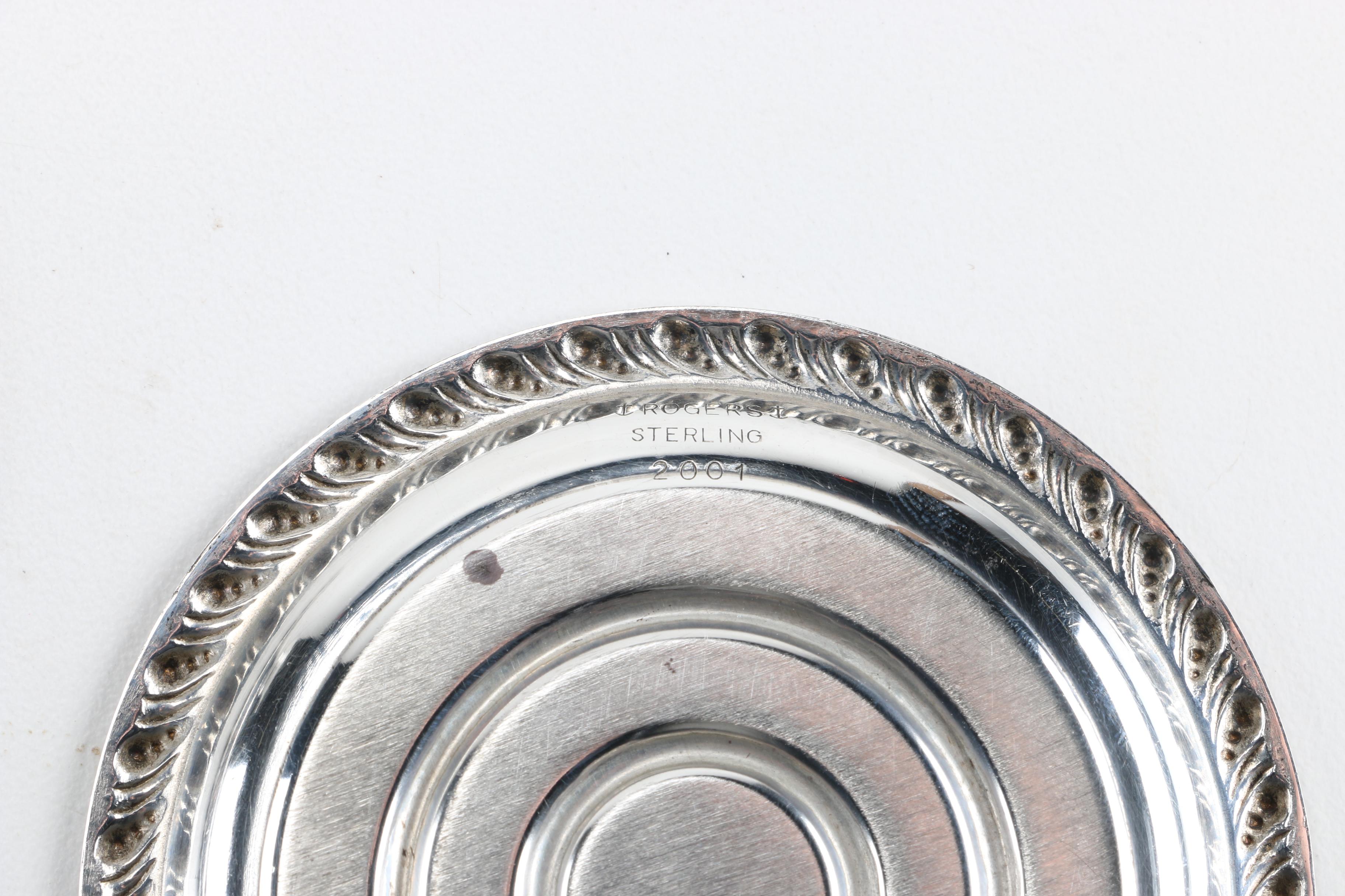 Sterling Silver Toothpick Cup and Matching Saucers