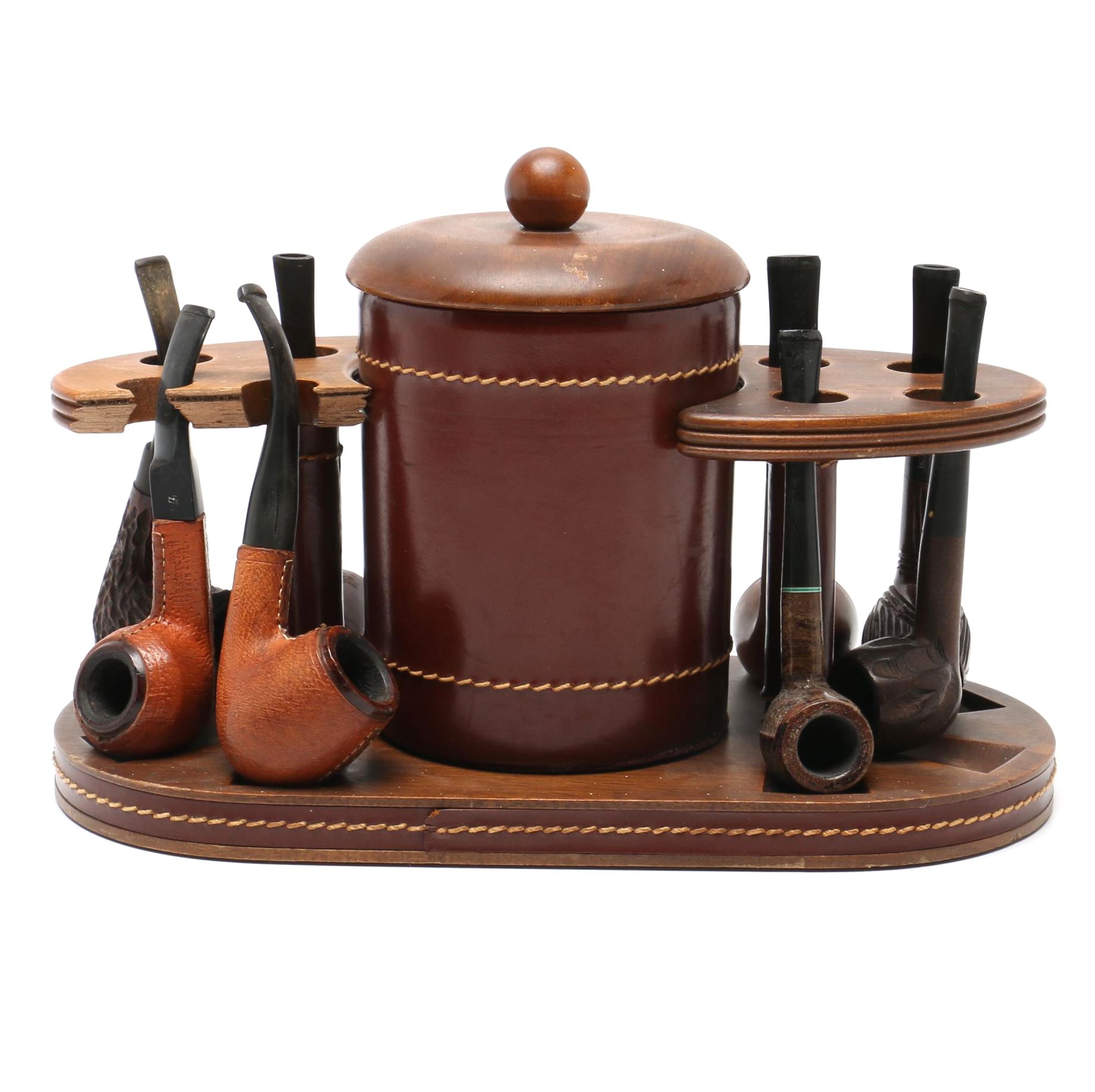 Pipes And Pipe Stand With Jar