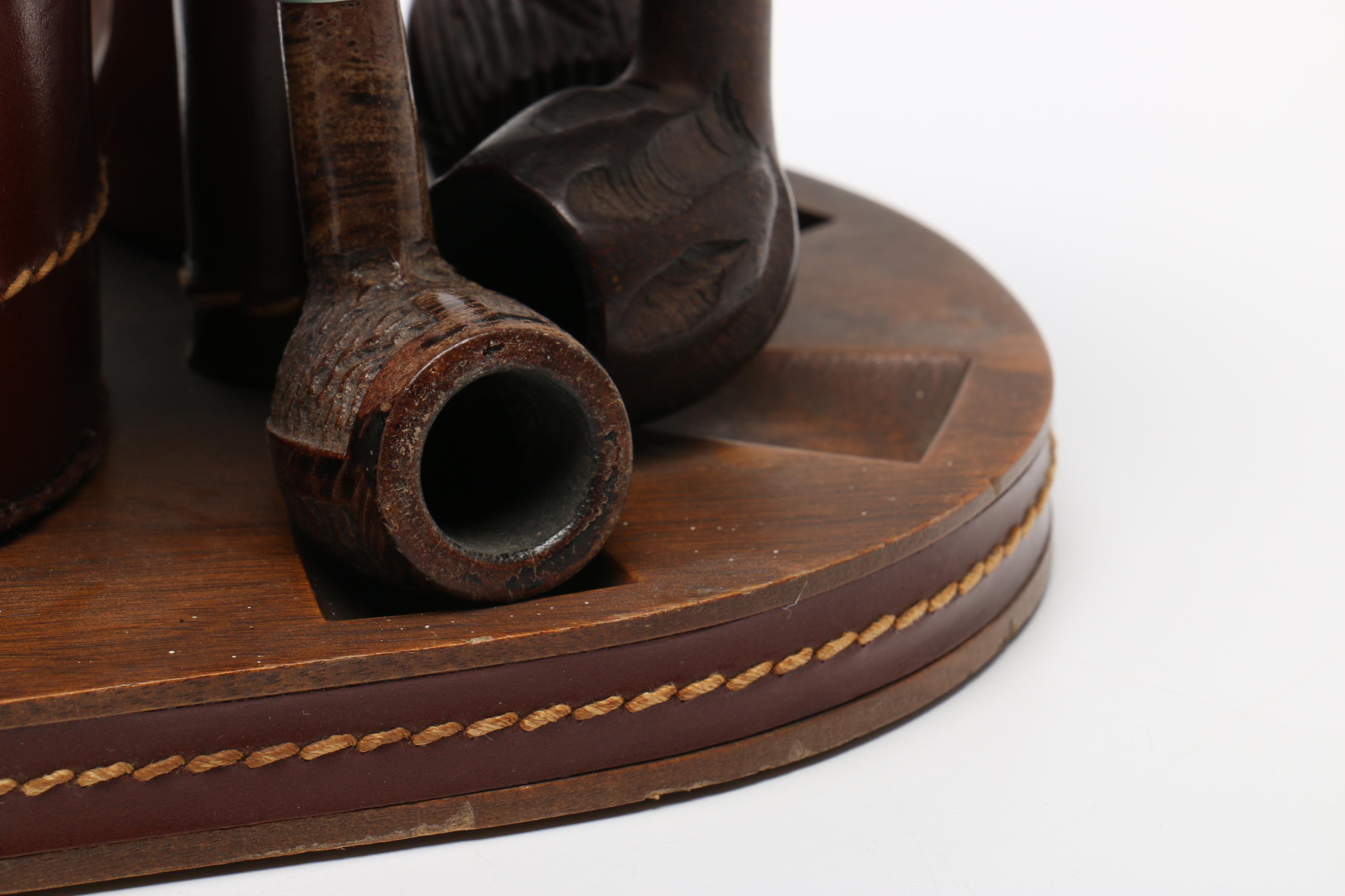 Pipes And Pipe Stand With Jar