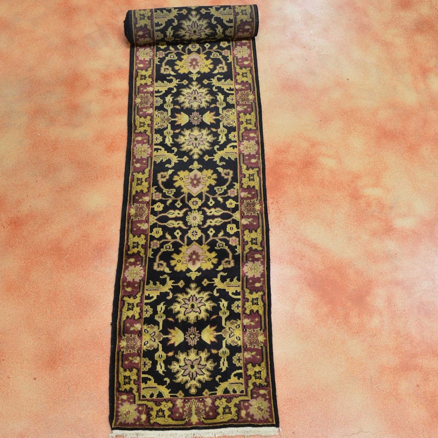 Hand Knotted Agra Runner Rug