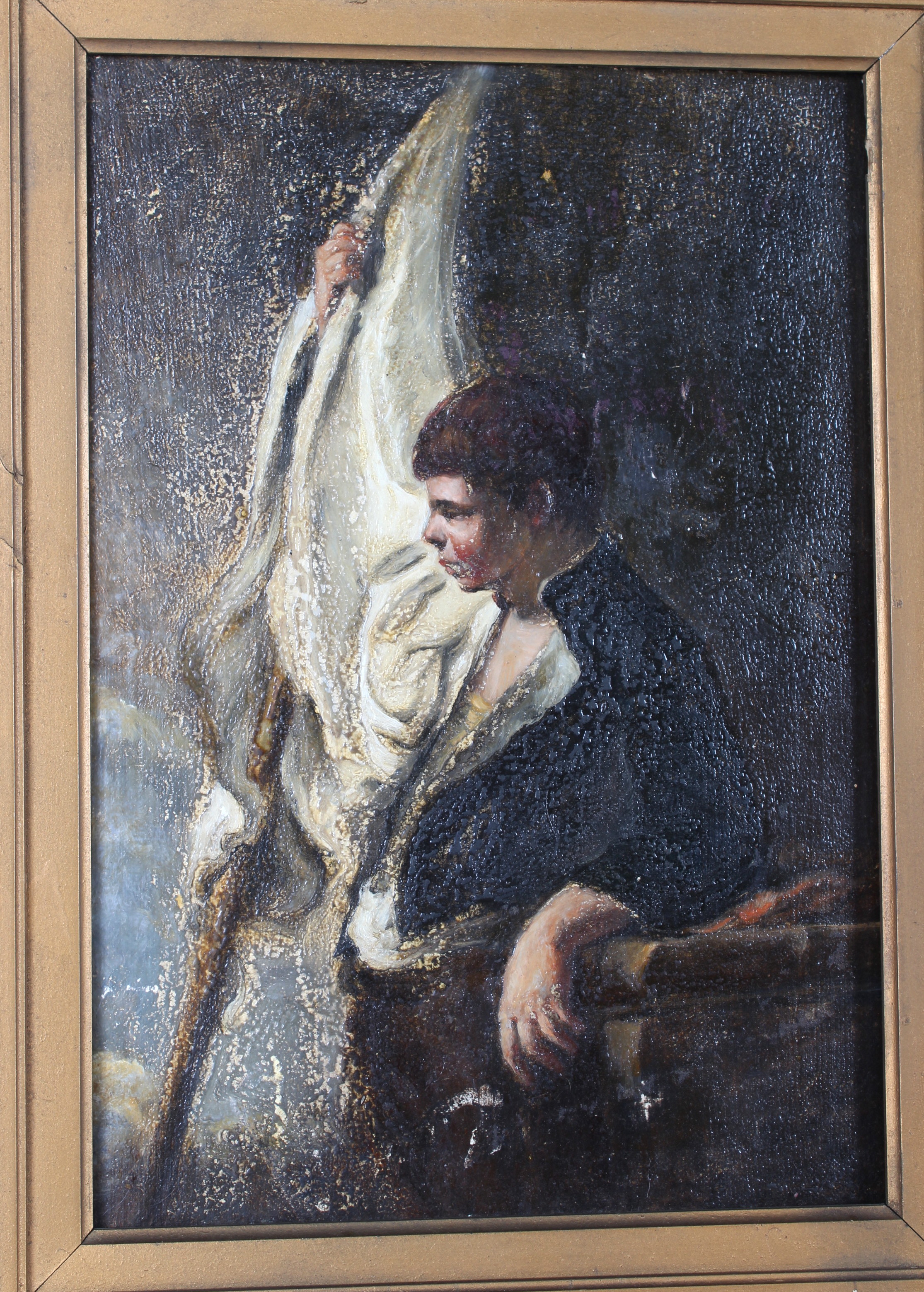 Oil on Board Portrait of a Young Soldier