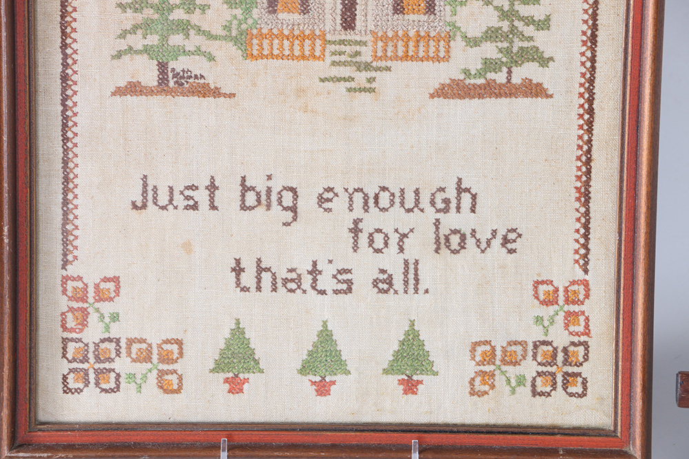 Three Mid-Century "Home" Cross Stitch Samplers