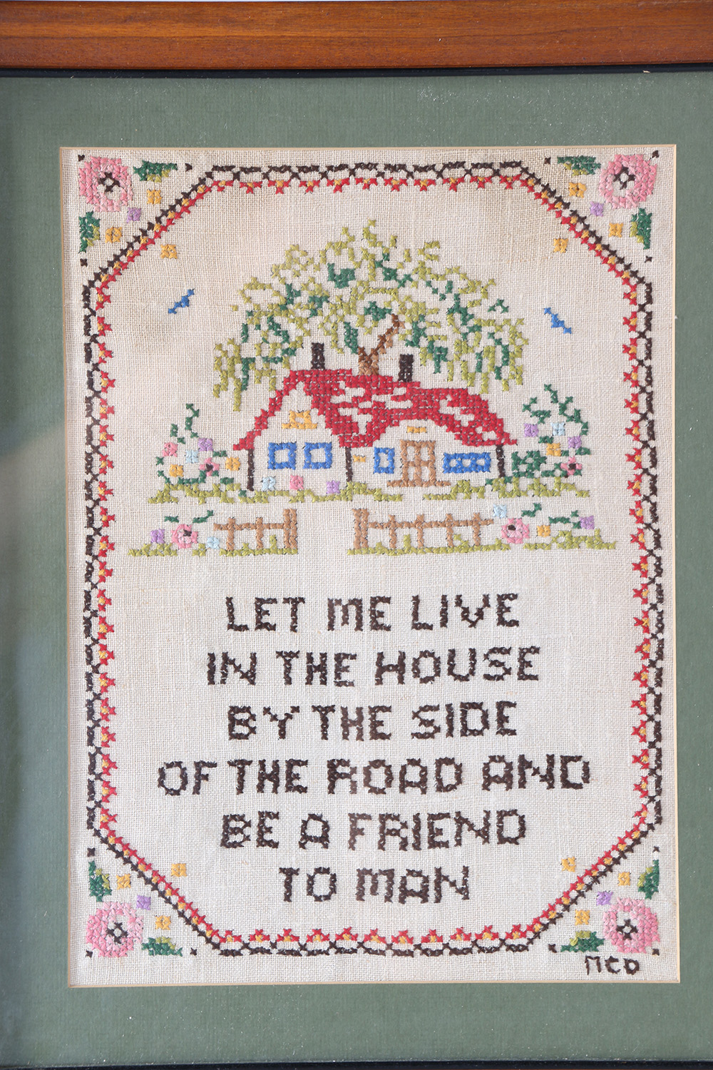 Three Mid-Century "Home" Cross Stitch Samplers