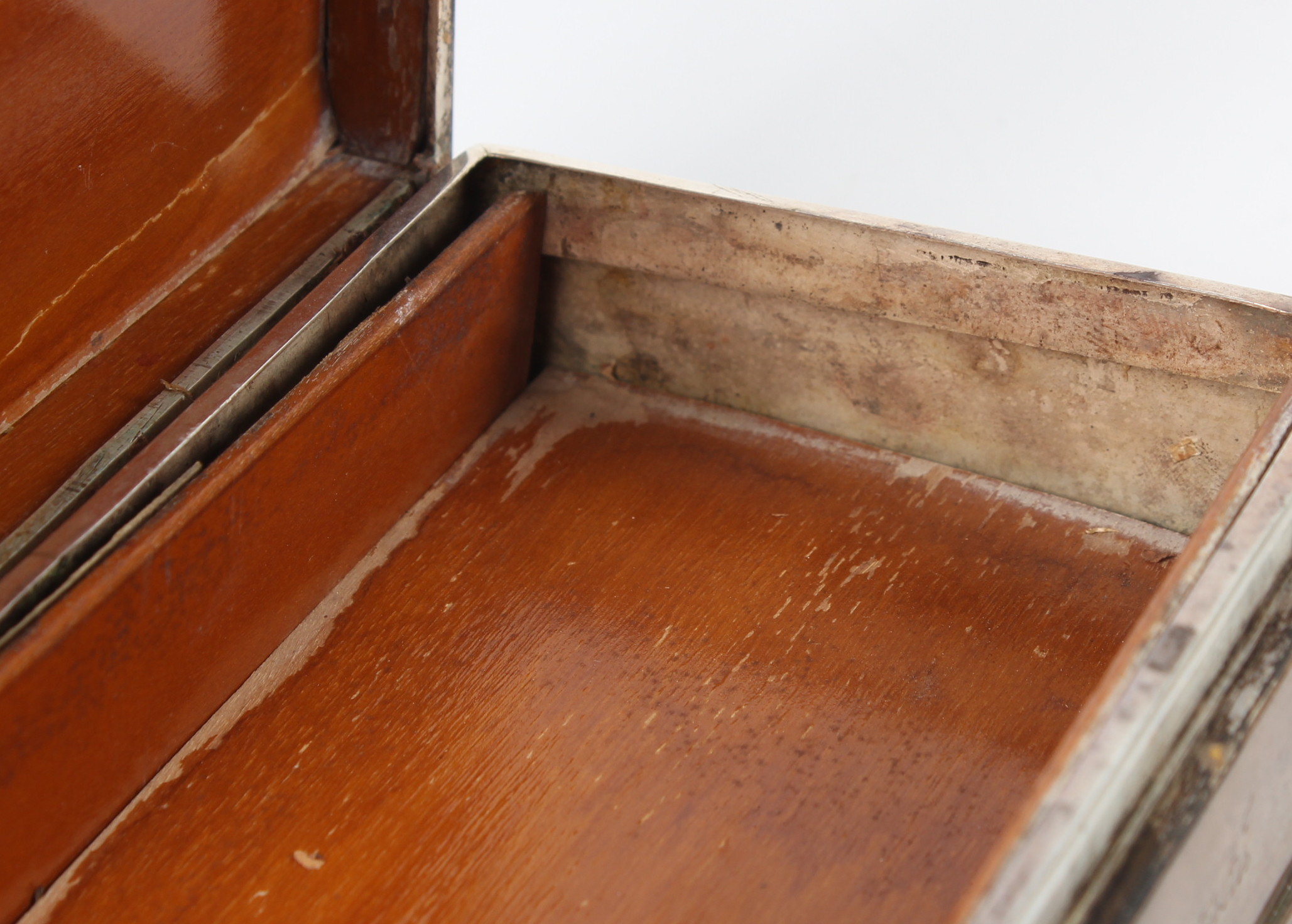 Thai Sterling Silver and Wood Cigar Box