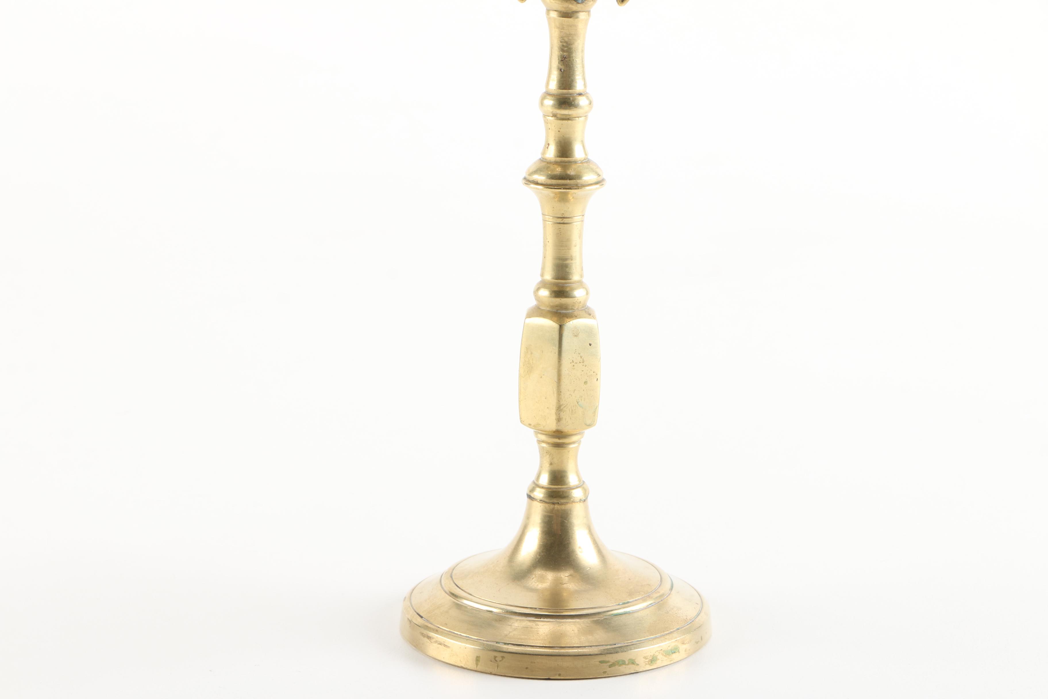 Pair of Brass Candelabras