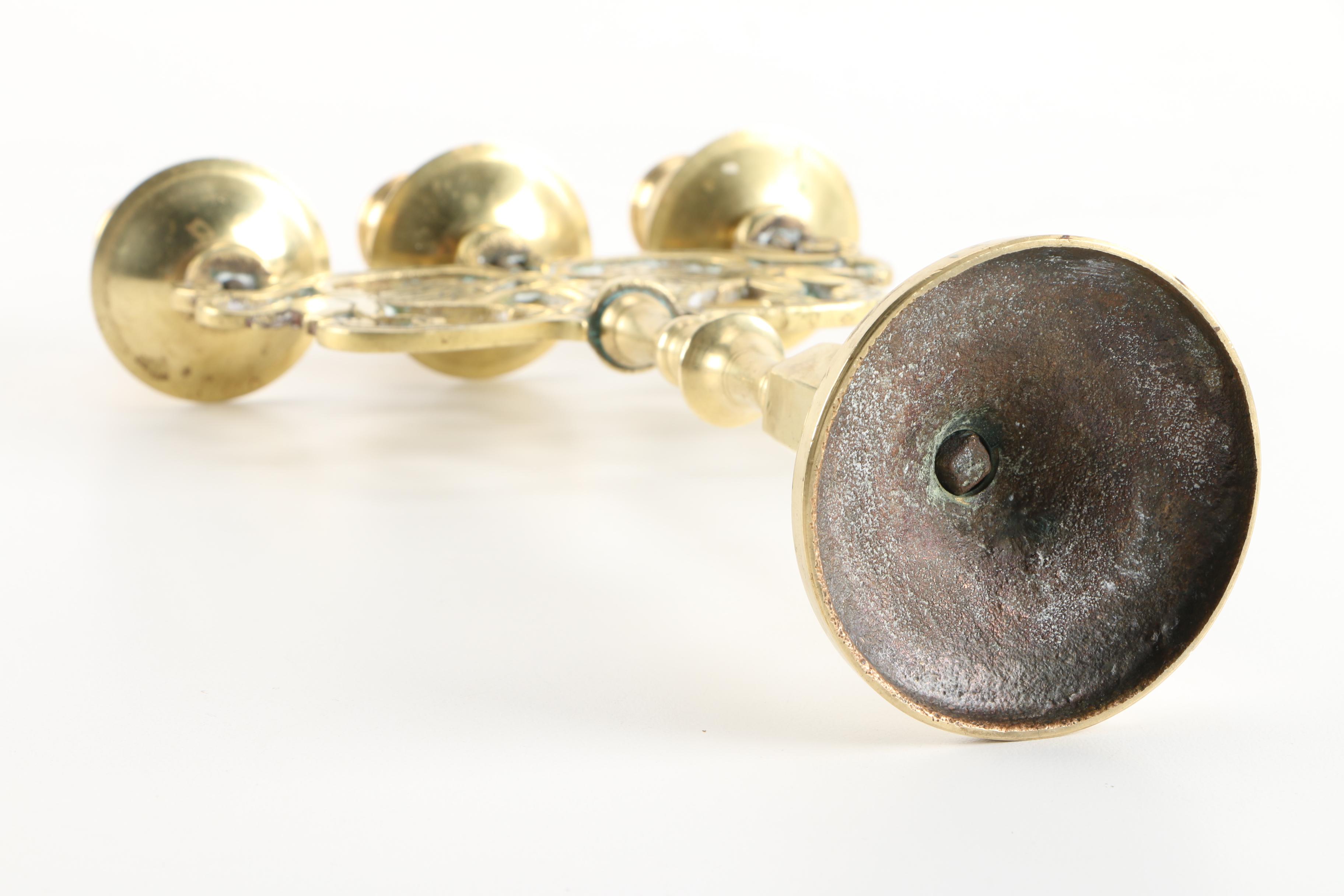 Pair of Brass Candelabras