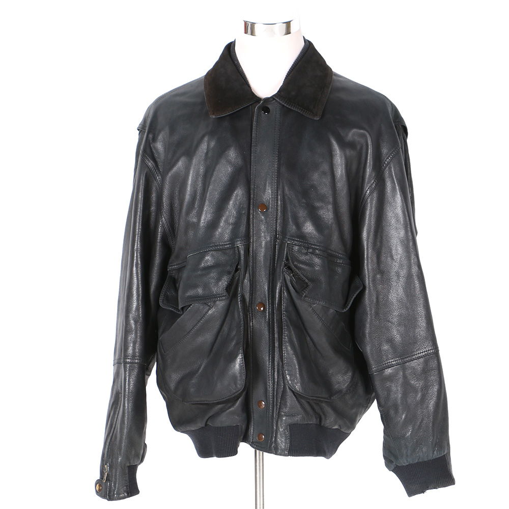 Men's Ferragamo Black Leather Jacket