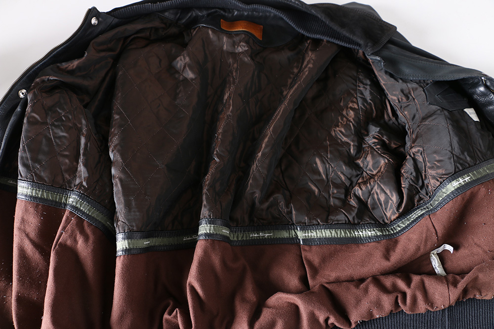 Men's Ferragamo Black Leather Jacket