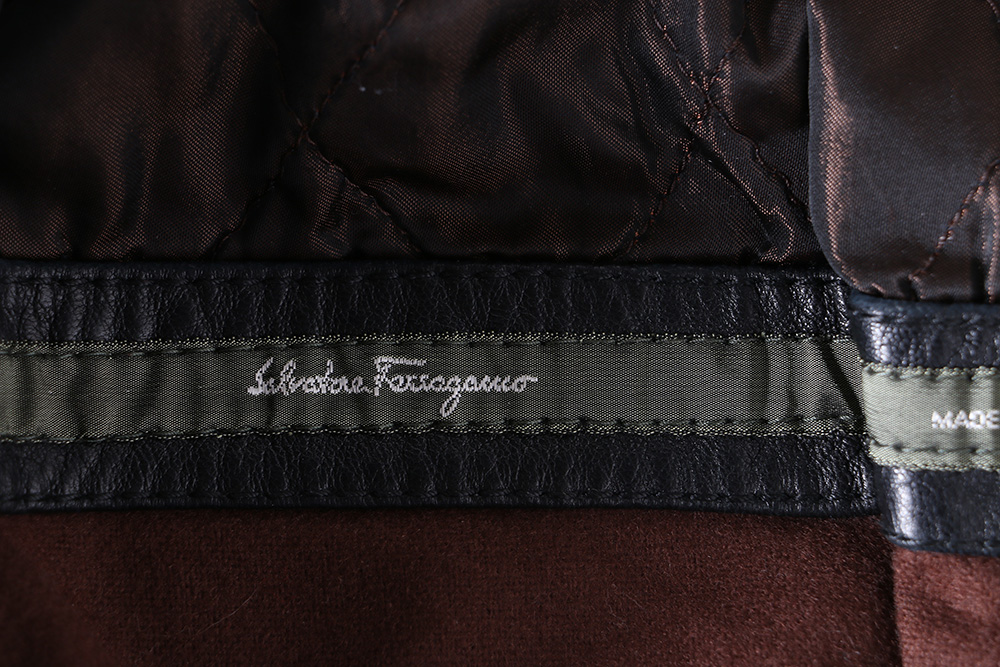 Men's Ferragamo Black Leather Jacket