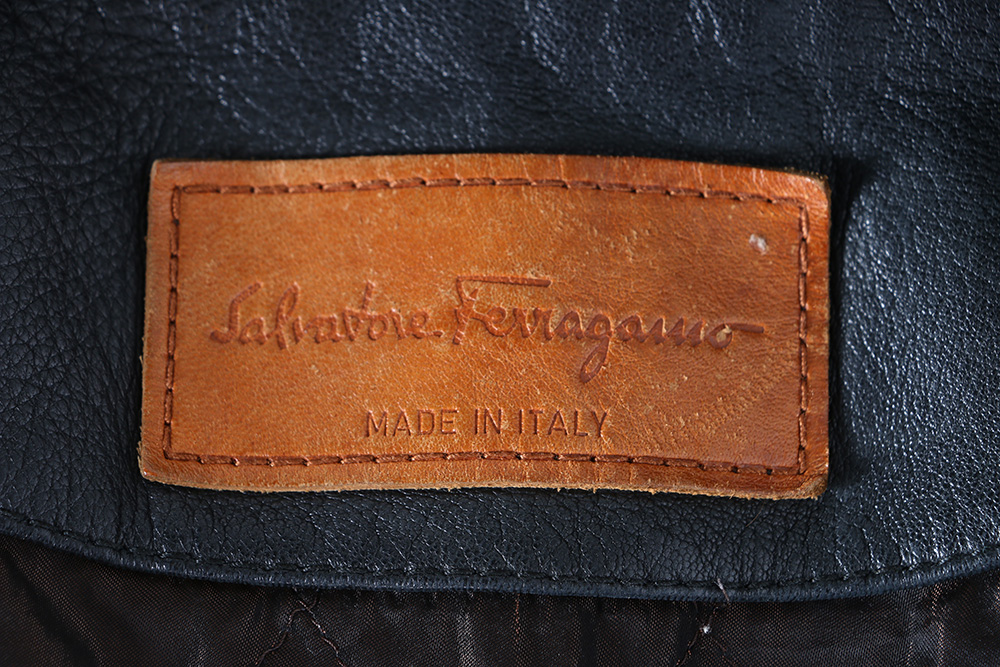 Men's Ferragamo Black Leather Jacket