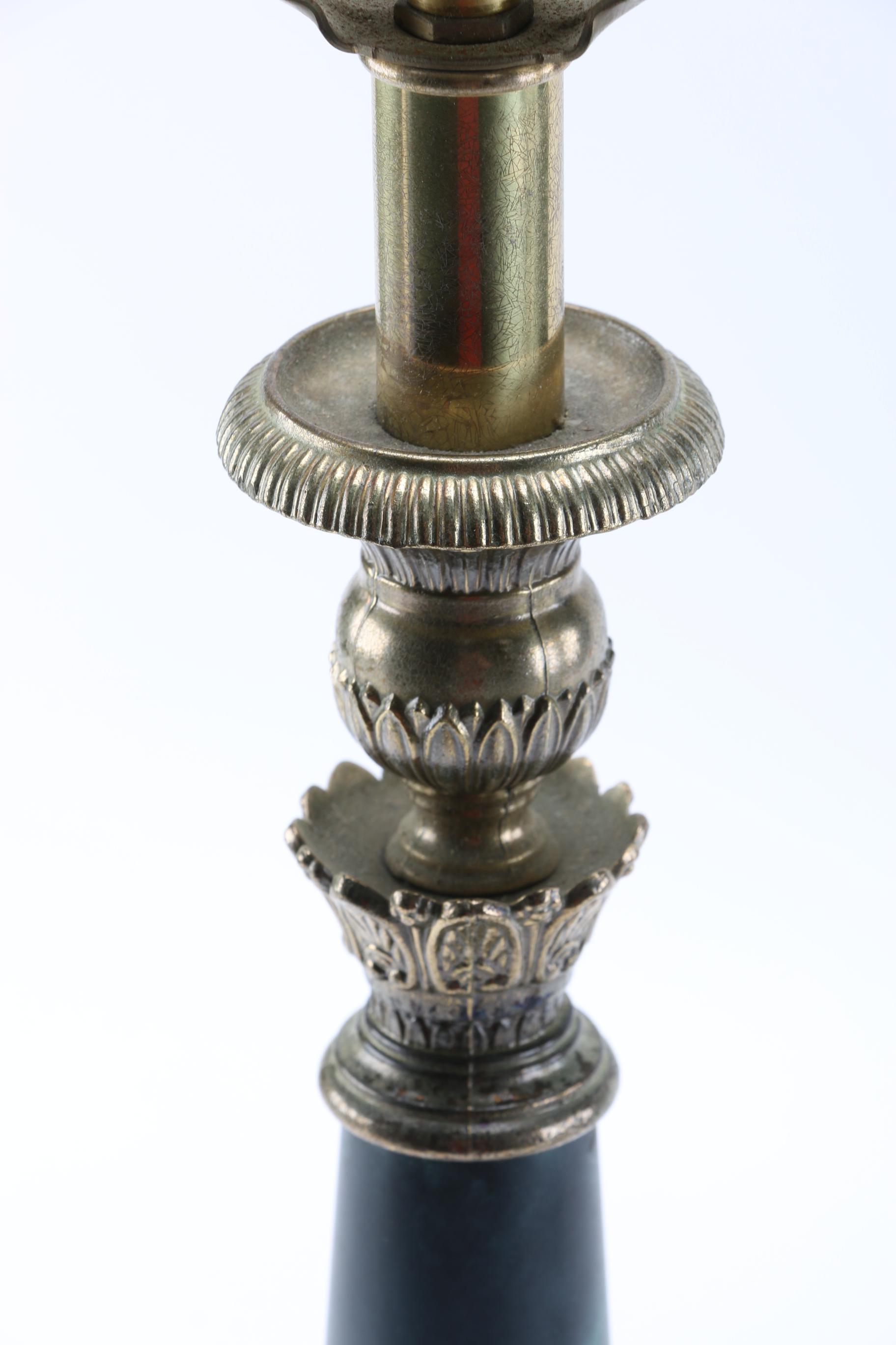 Brass and Marbleized Buffet Lamps