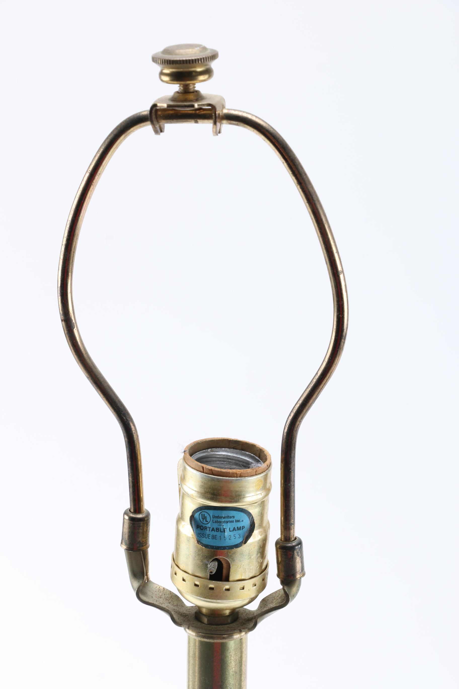 Brass and Marbleized Buffet Lamps