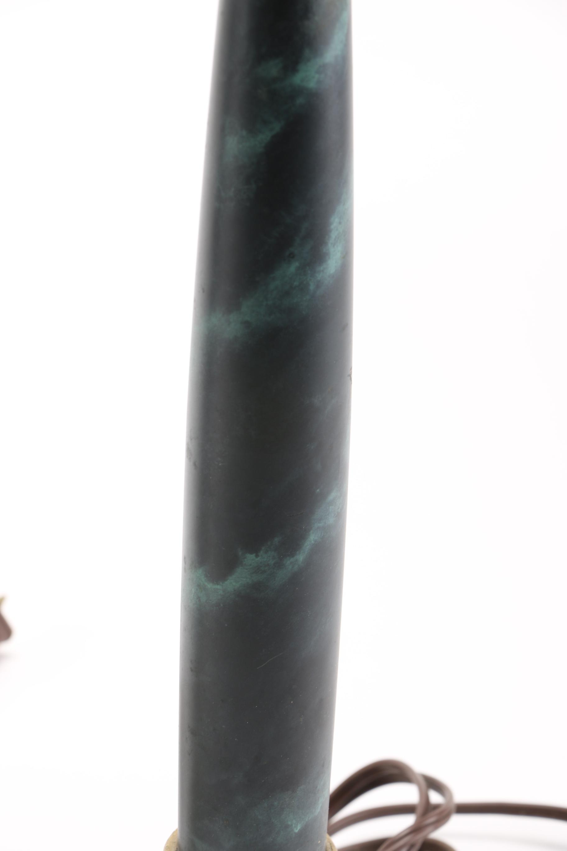 Brass and Marbleized Buffet Lamps