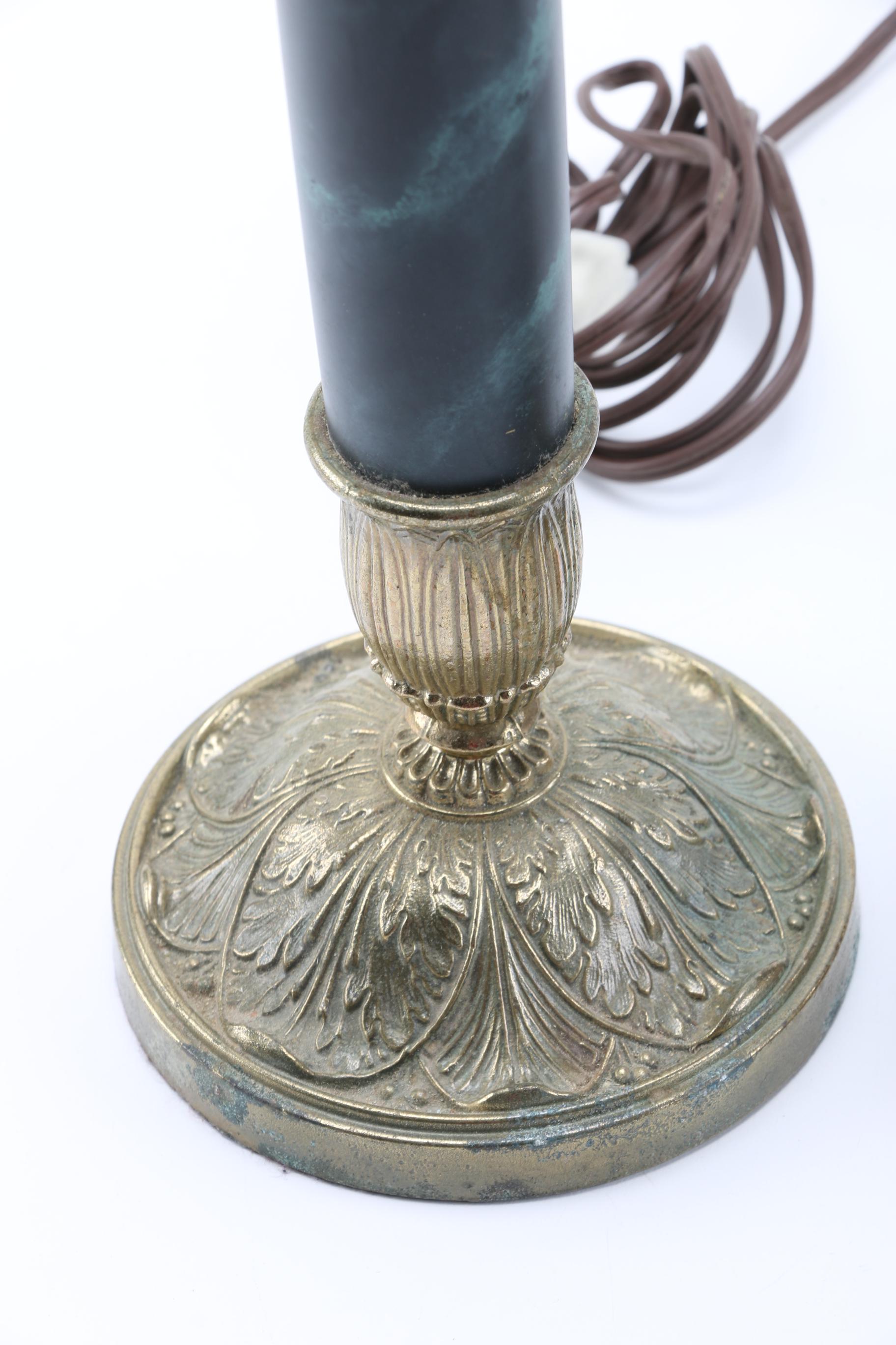 Brass and Marbleized Buffet Lamps