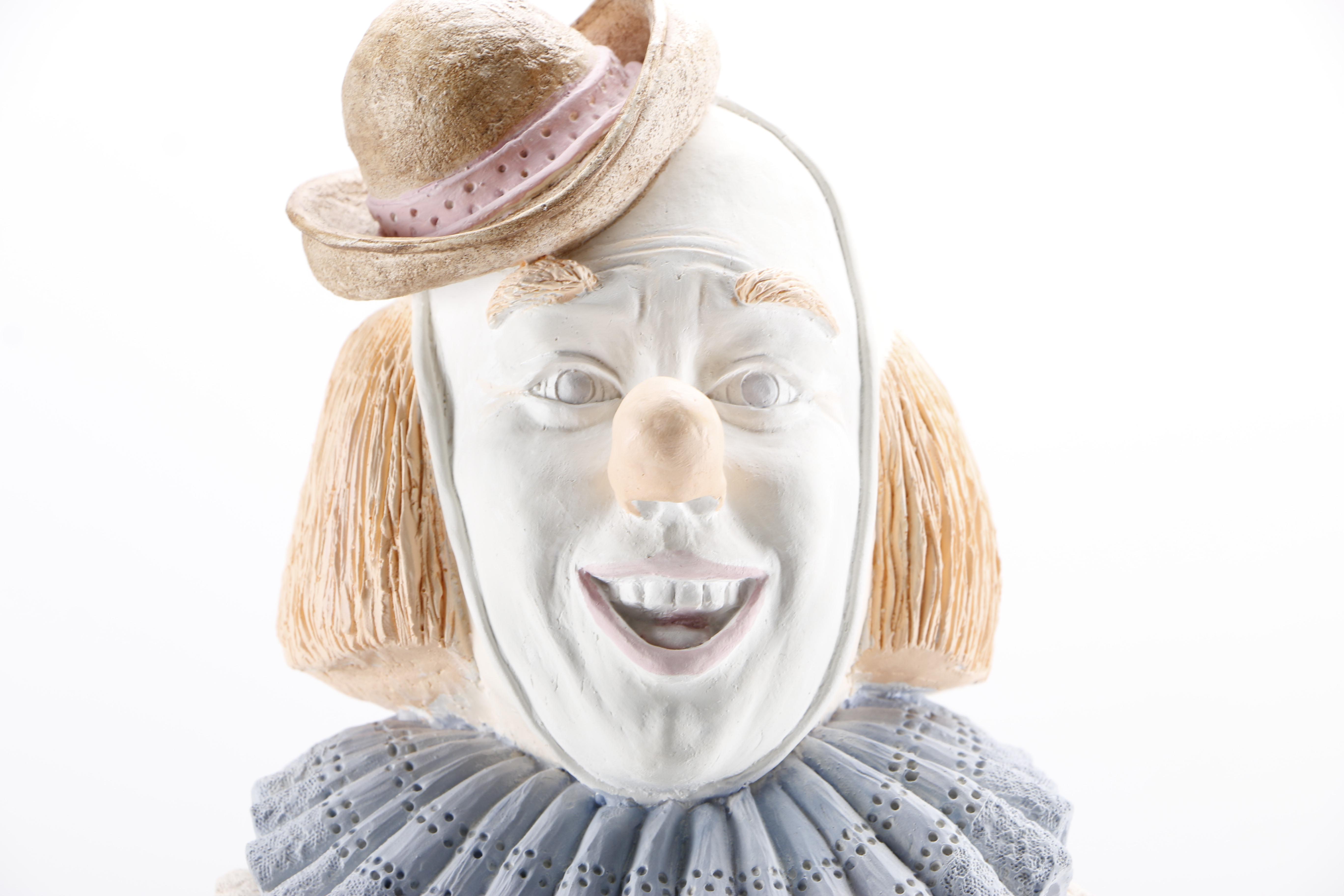Plaster Clown Statuette