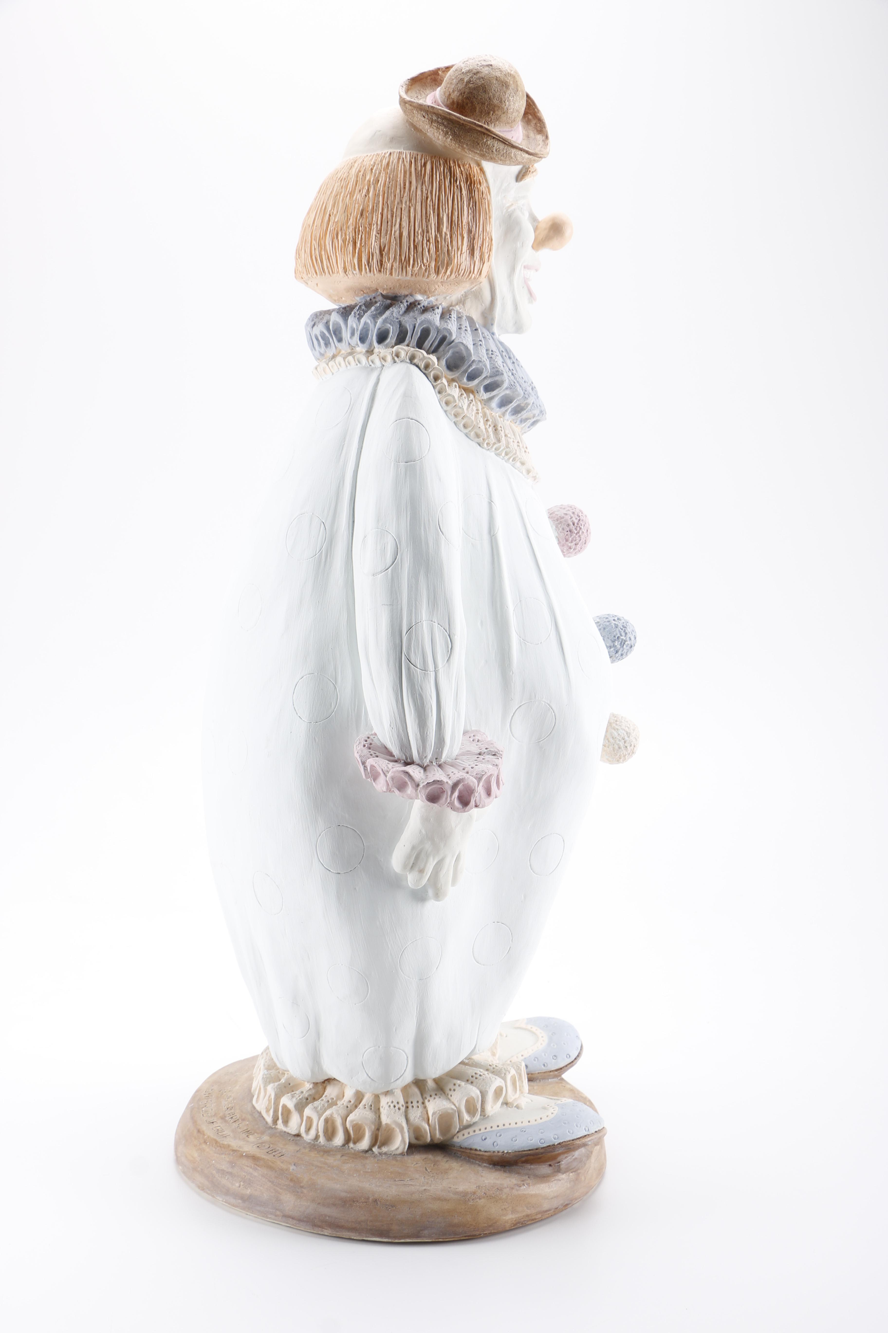 Plaster Clown Statuette